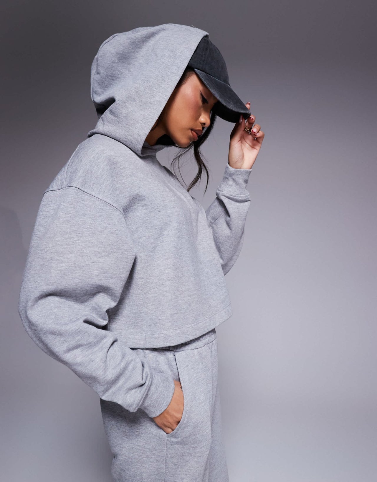 4505 quick dry heavyweight cropped training hoodie in grey marl - ASOS Sample Sale