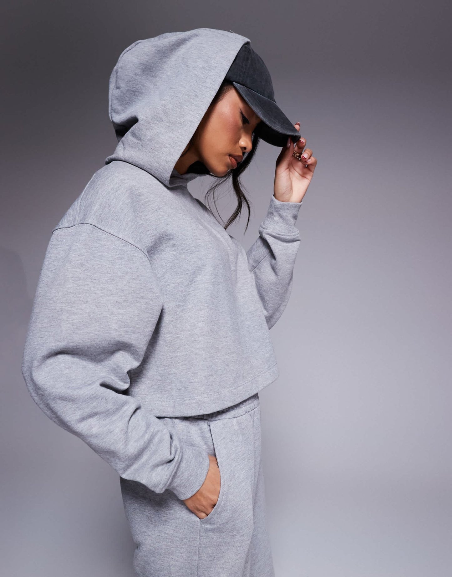 4505 quick dry heavyweight cropped training hoodie in grey marl - ASOS Sample Sale