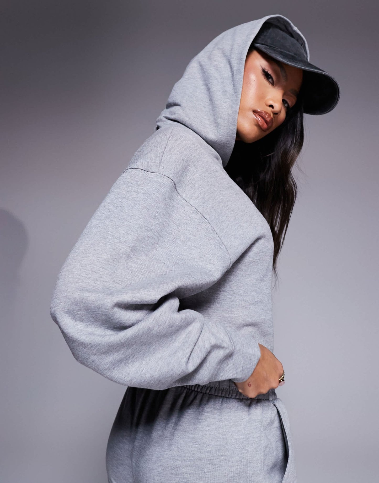4505 quick dry heavyweight cropped training hoodie in grey marl - ASOS Sample Sale