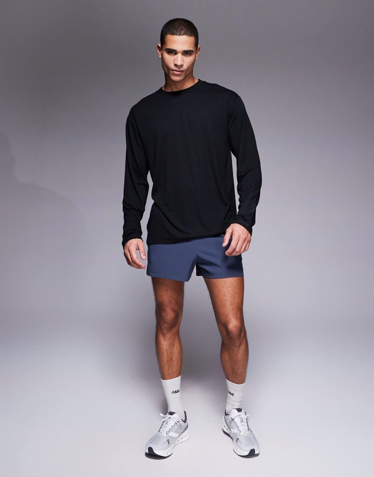 4505 running performance mesh back print long sleeve top in black - ASOS Sample Sale