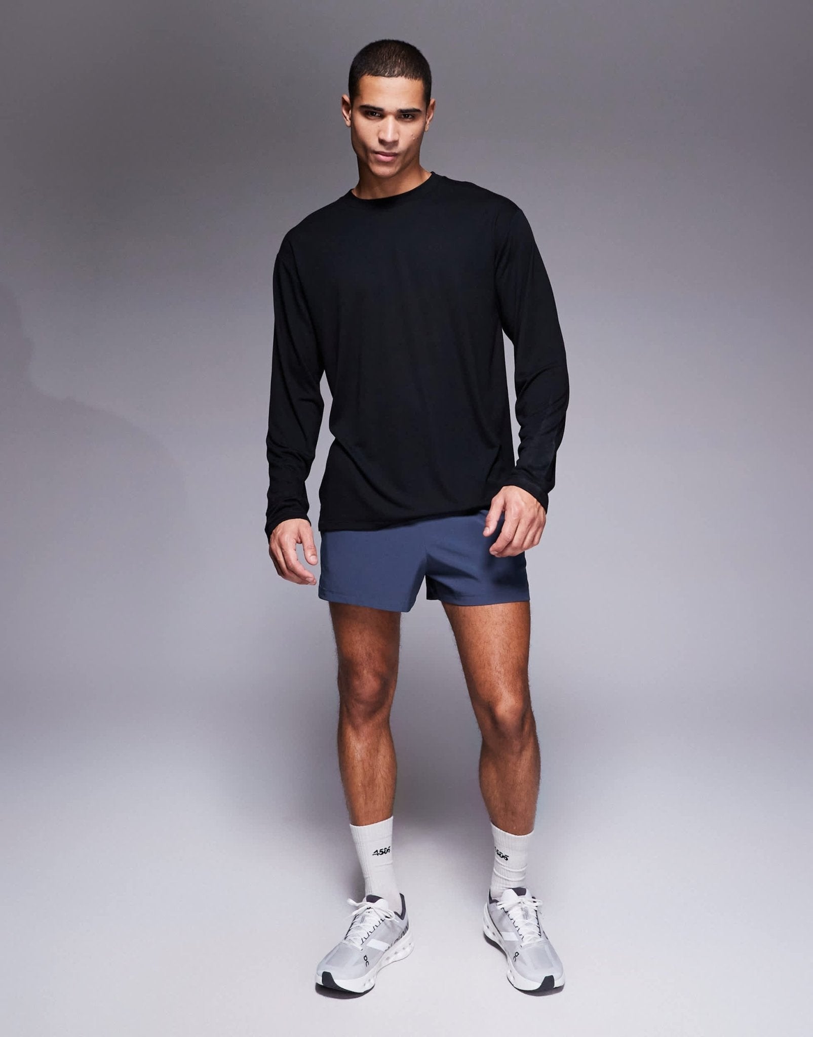 4505 running performance mesh back print long sleeve top in black - ASOS Sample Sale
