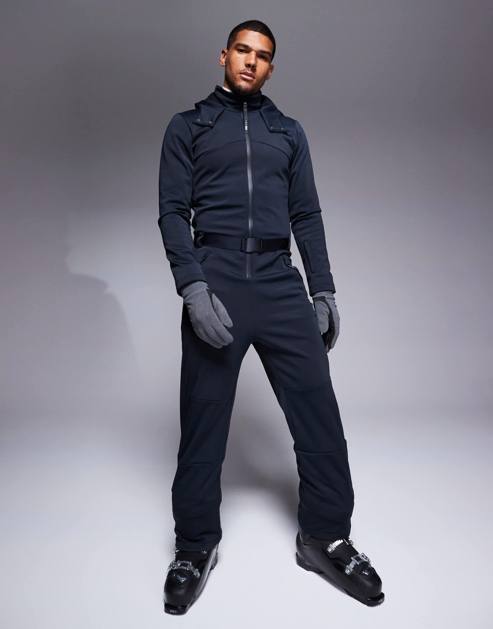 4505 Ski Icon water repellent insulated ski suit with hood and straight leg in black - ASOS Sample Sale