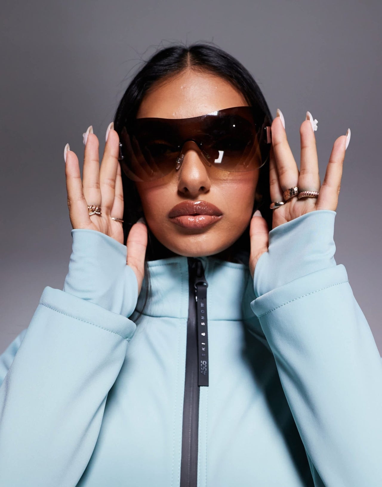 4505 Ski soft shell water repellent belted ski suit in turquoise - ASOS Sample Sale