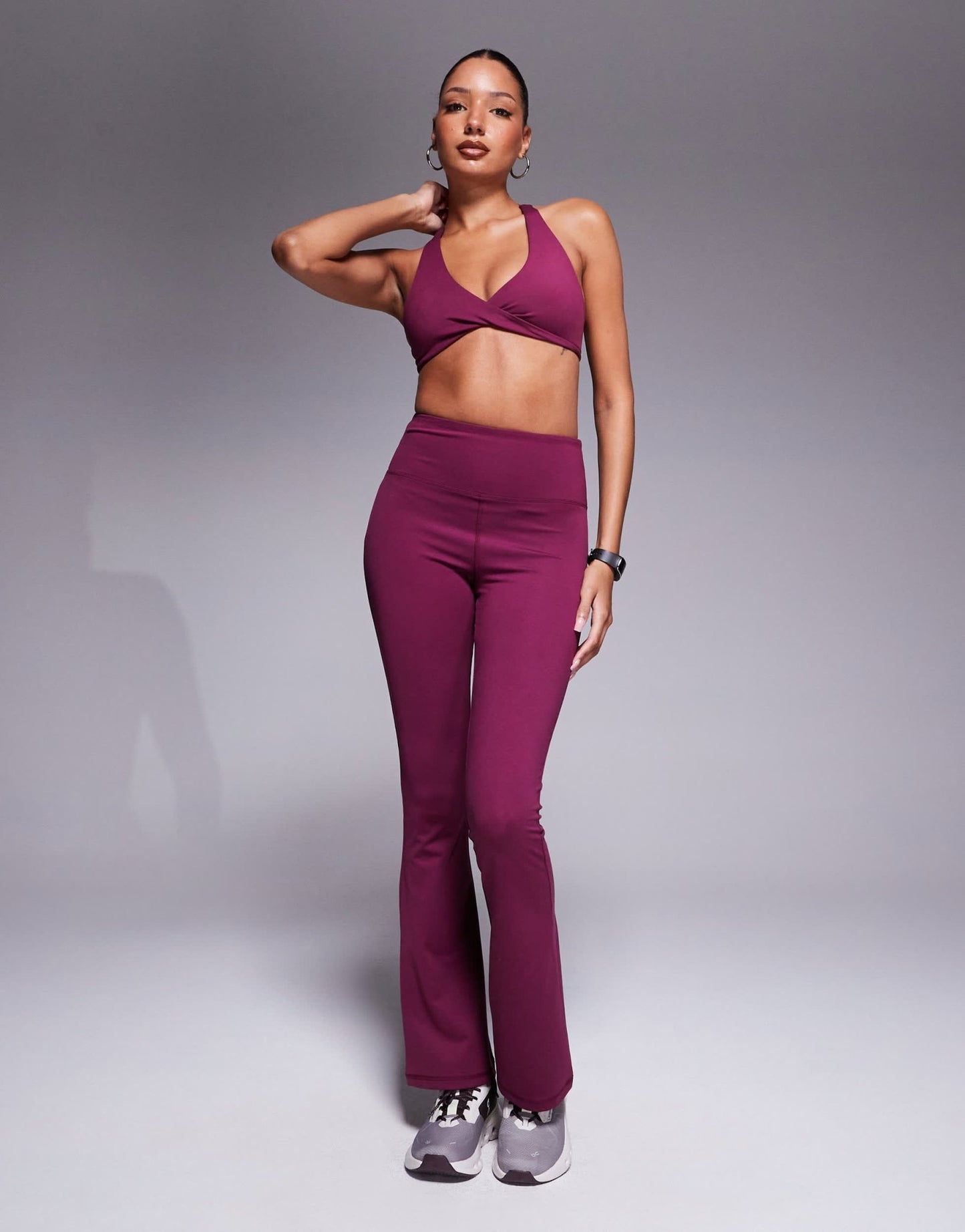 4505 soft touch light support twist front sports bra mulberry - ASOS Sample Sale