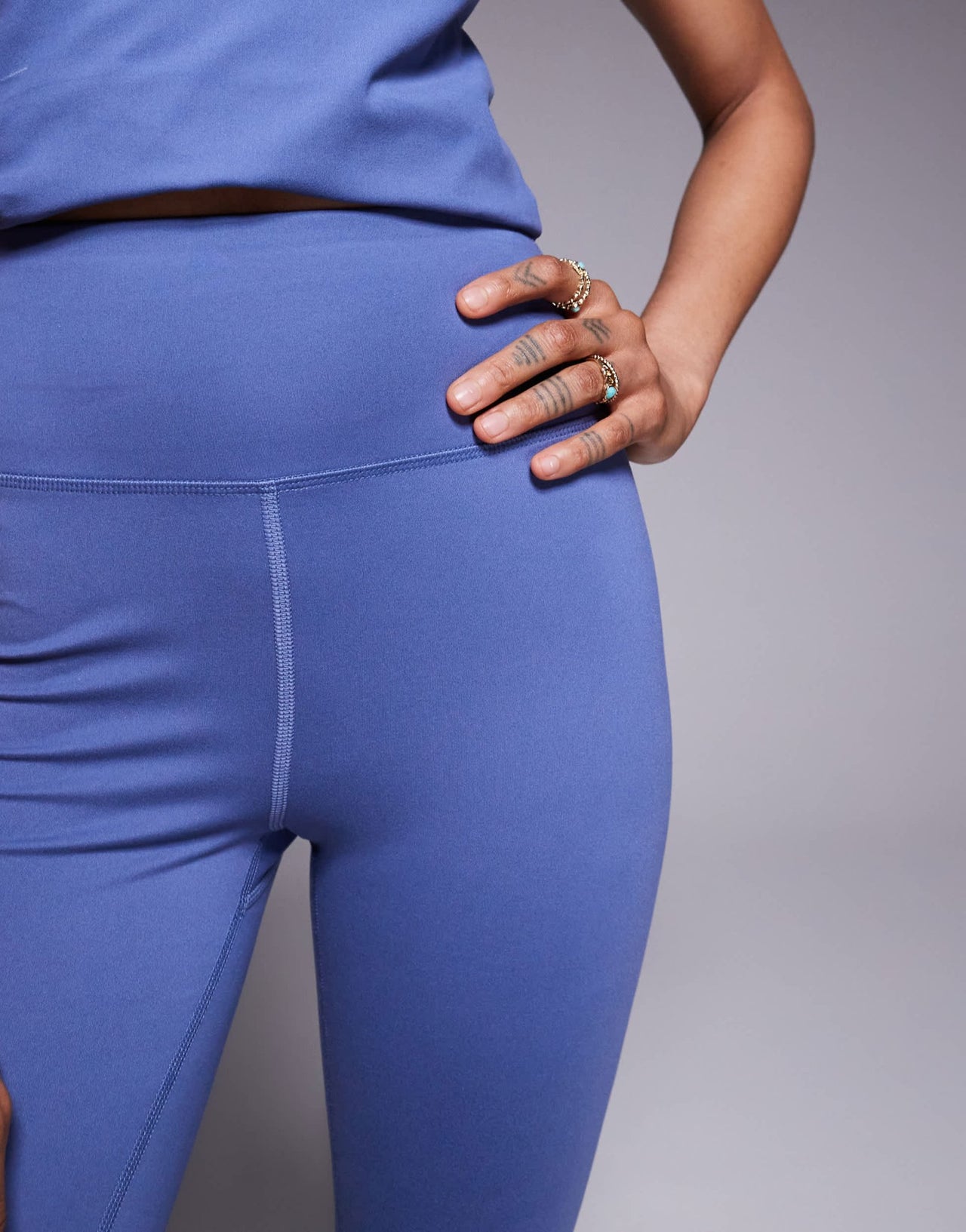 4505 Tall Icon soft touch high waist yoga legging in china blue - ASOS Sample Sale