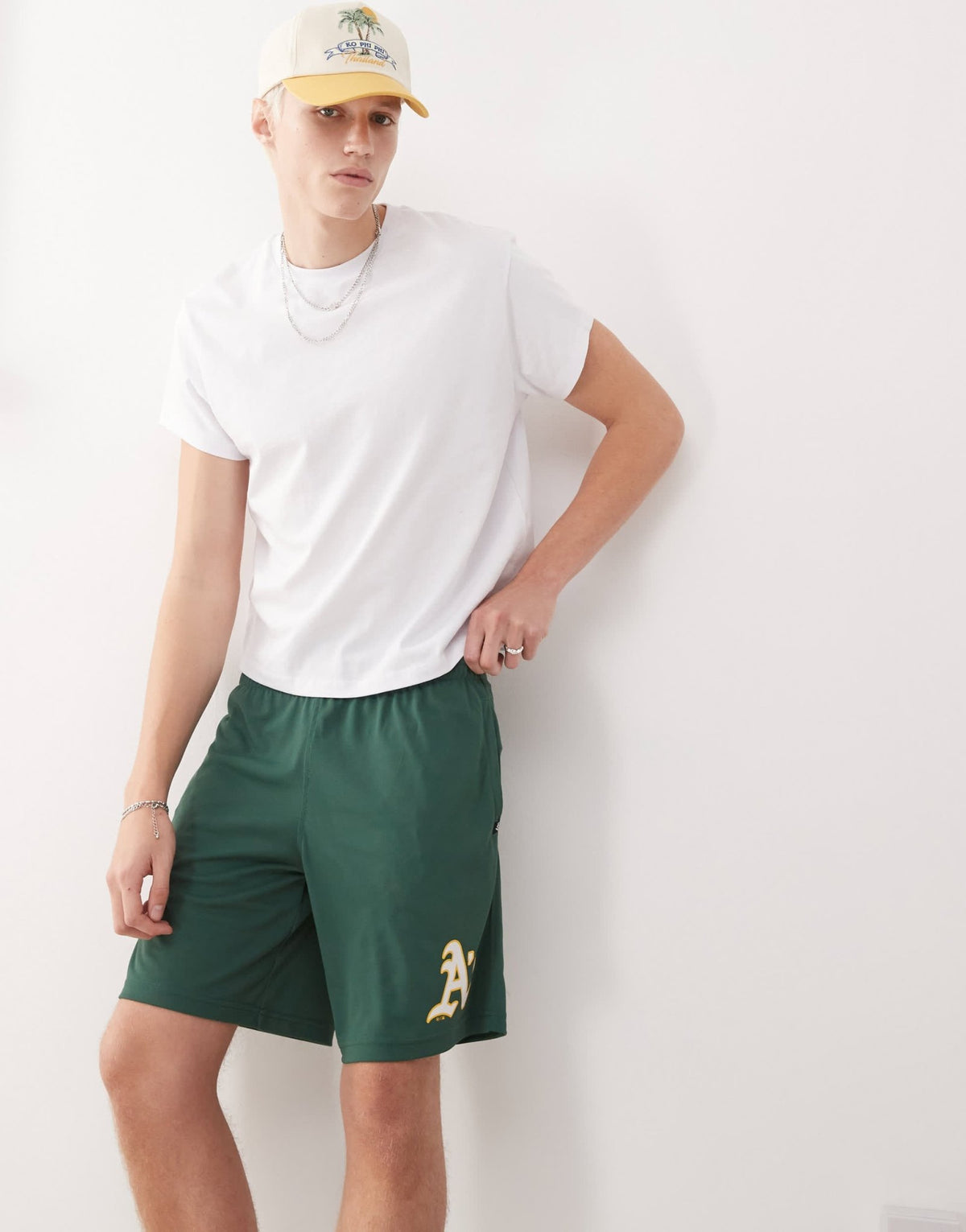 47 Brand Oakland Athletics imprint logo shorts in green - ASOS Sample Sale