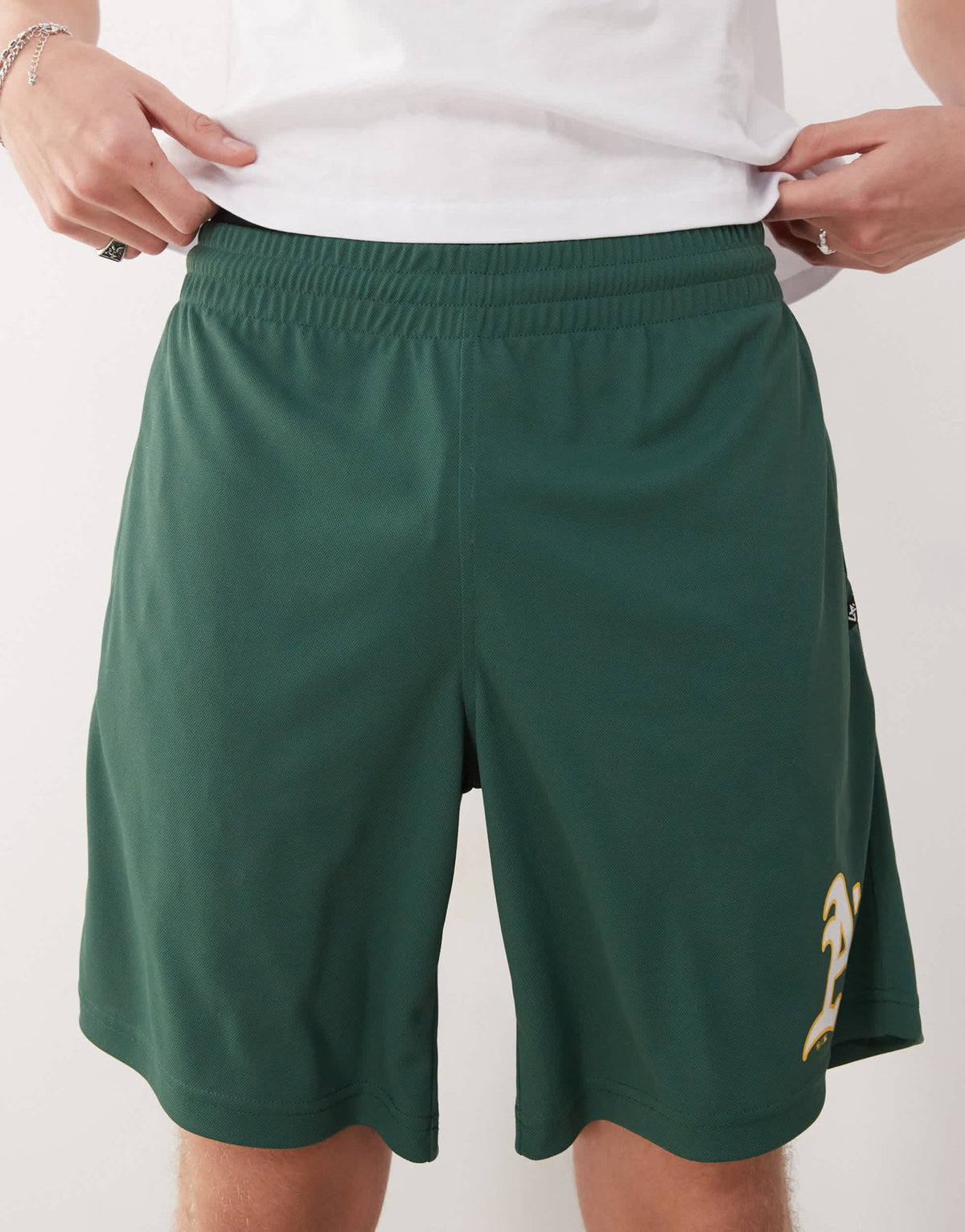 47 Brand Oakland Athletics imprint logo shorts in green - ASOS Sample Sale