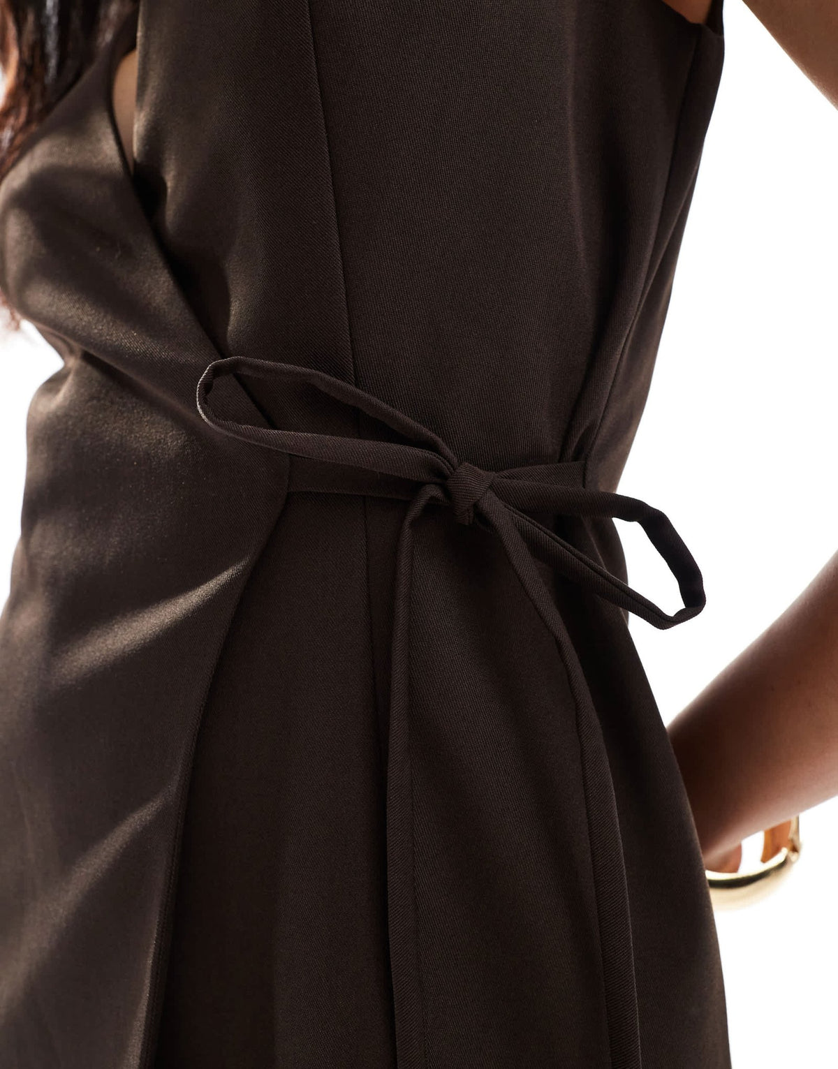 4th & Reckless exclusive longline tie side tailored waistcoat co-ord in brown - ASOS Sample Sale