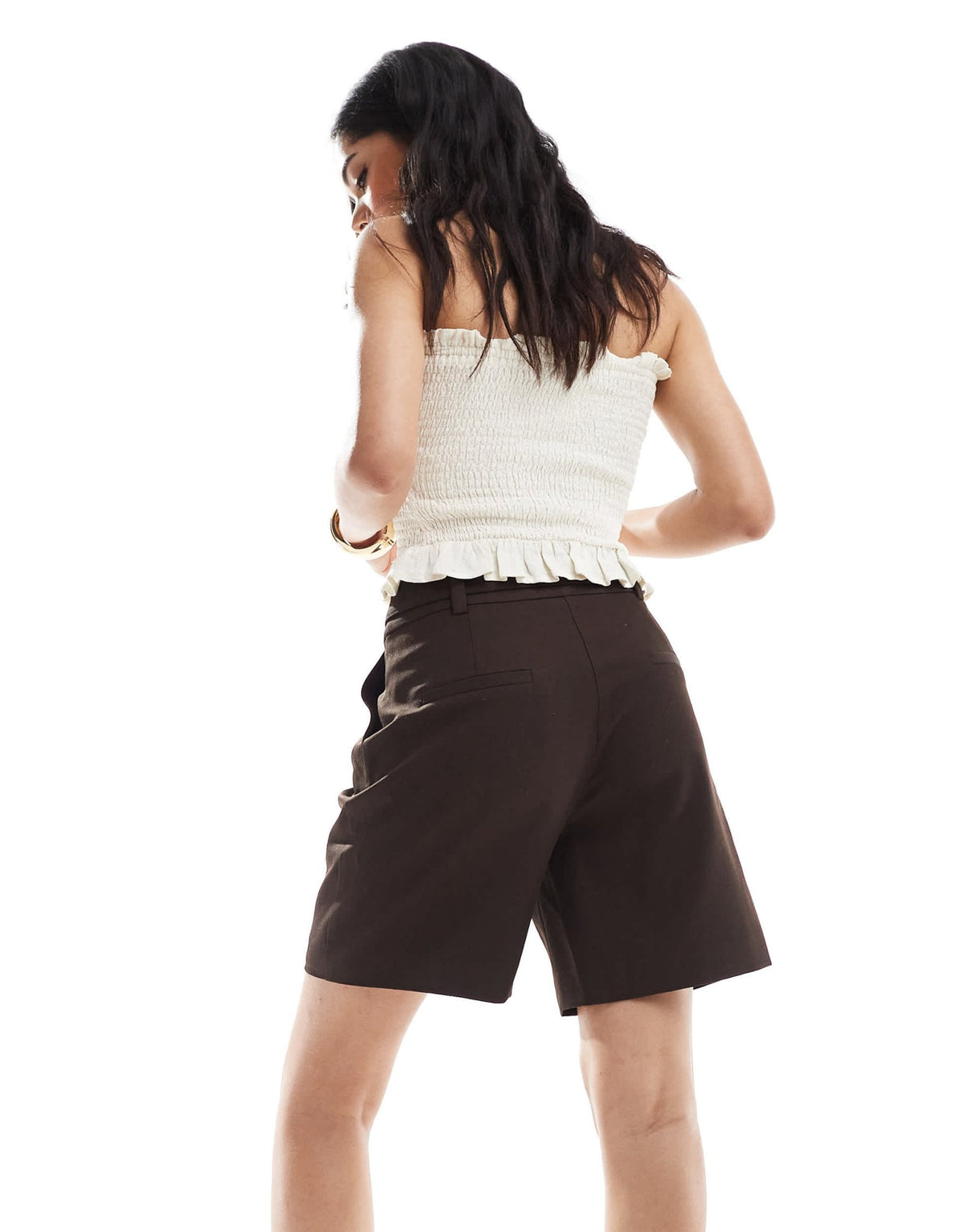 4th & Reckless exclusive tailored longline city shorts co-ord in chocolate - ASOS Sample Sale
