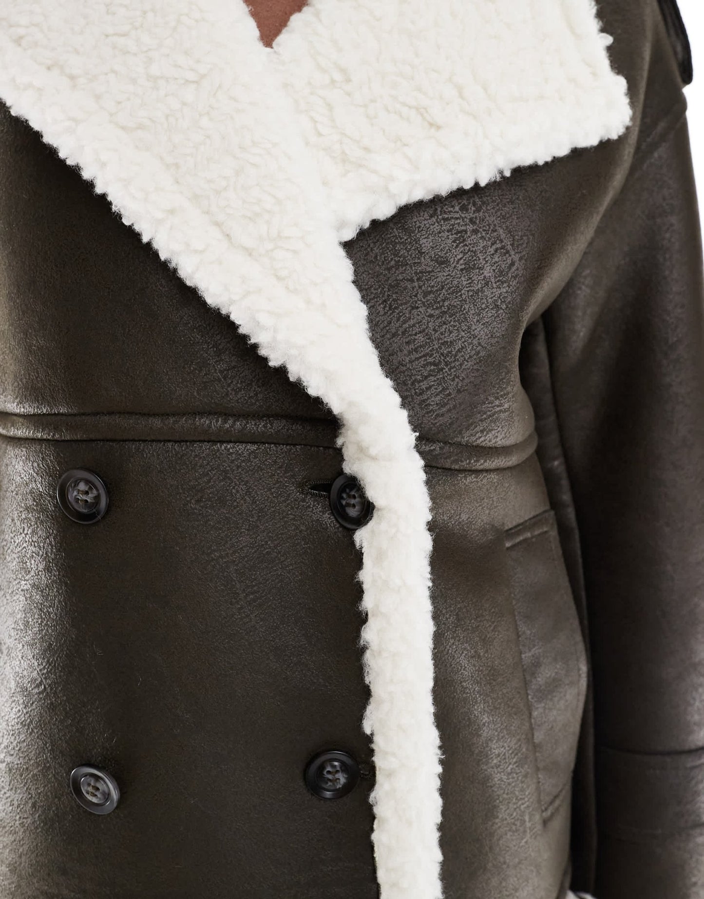 4th & Reckless faux shearling jacket in grey - ASOS Sample Sale
