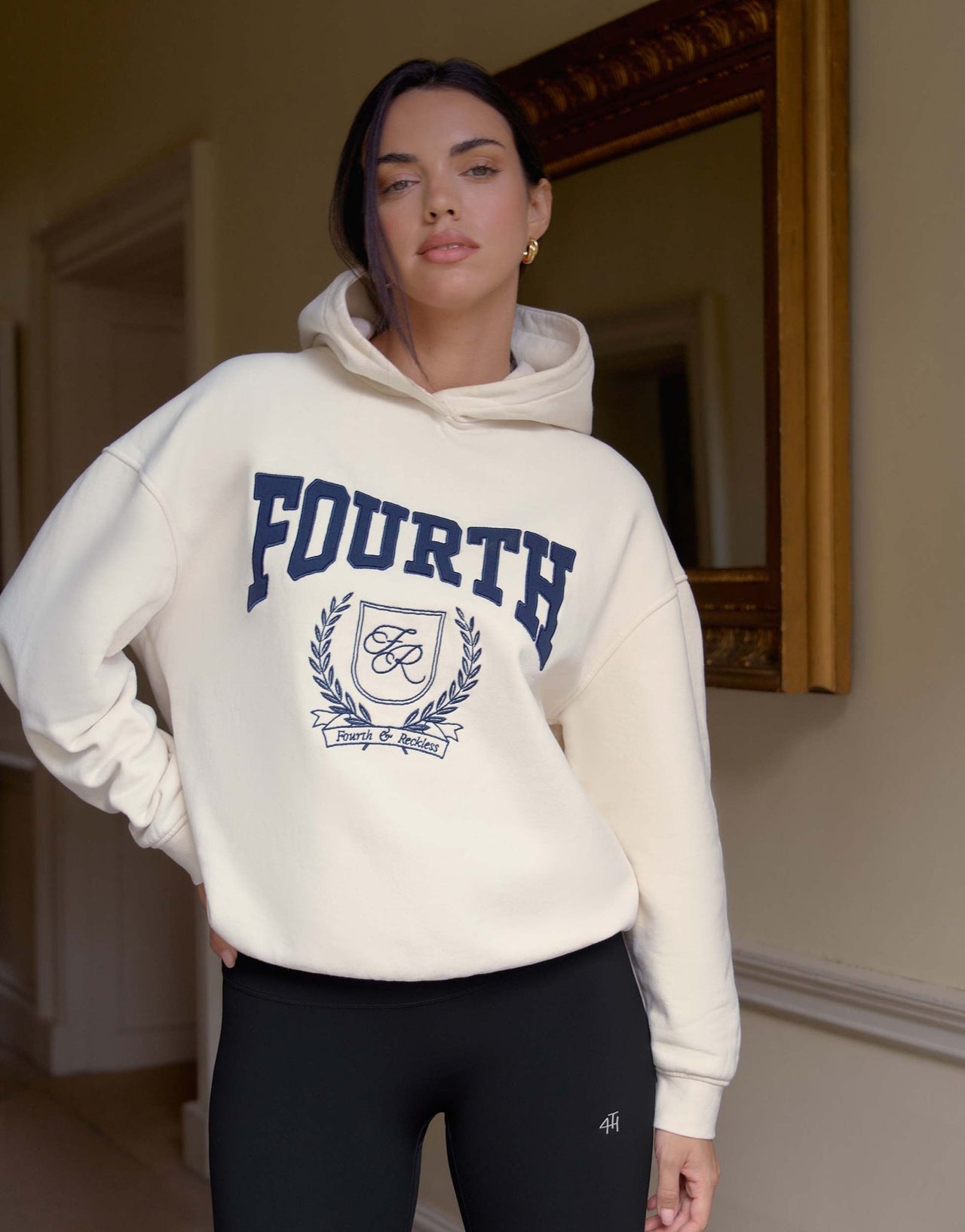 4th & Reckless Harlow oversized hoodie in cream - ASOS Sample Sale