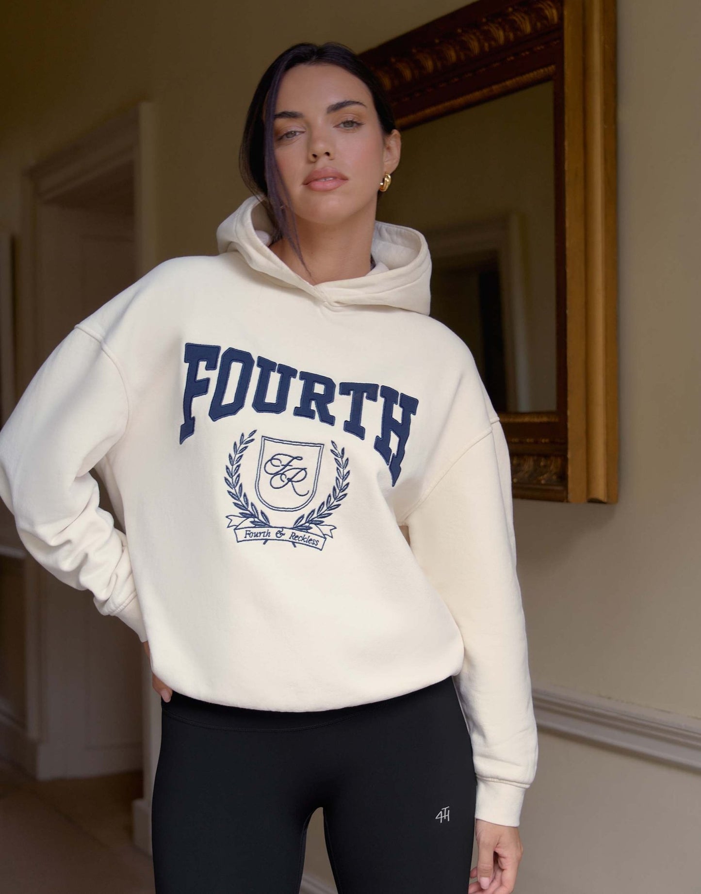 4th & Reckless Harlow oversized hoodie in cream - ASOS Sample Sale