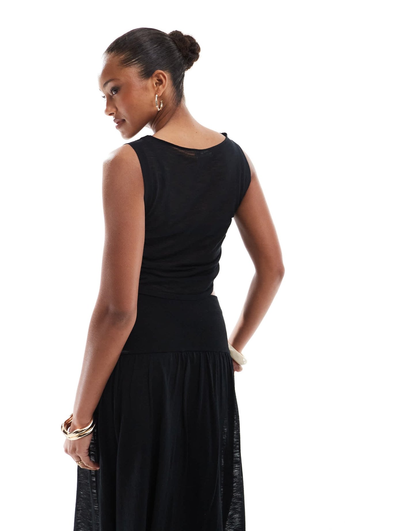 4th & Reckless knitted slash neck crop top co - ord in black - ASOS Sample Sale