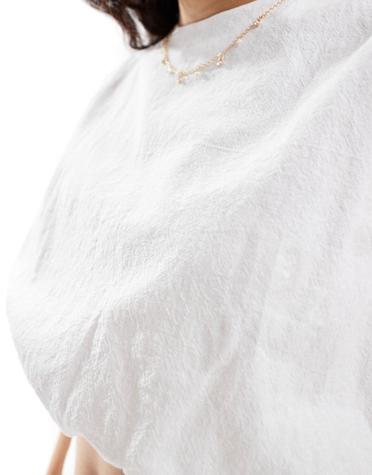 4th & Reckless poplin structured cropped bubble top co-ord in white - ASOS Sample Sale