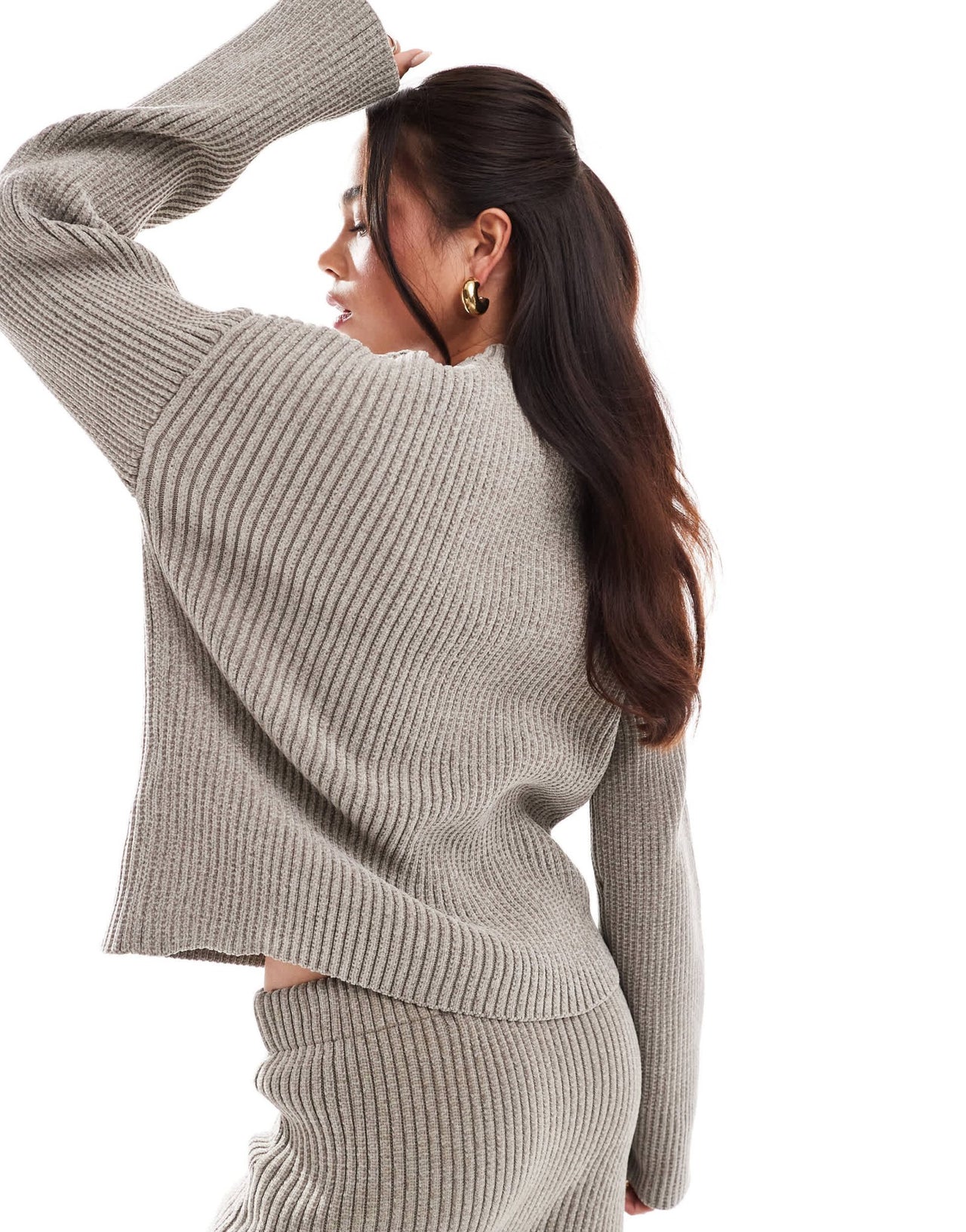 4th & Reckless soft rib knit jumper co - ord in taupe - ASOS Sample Sale