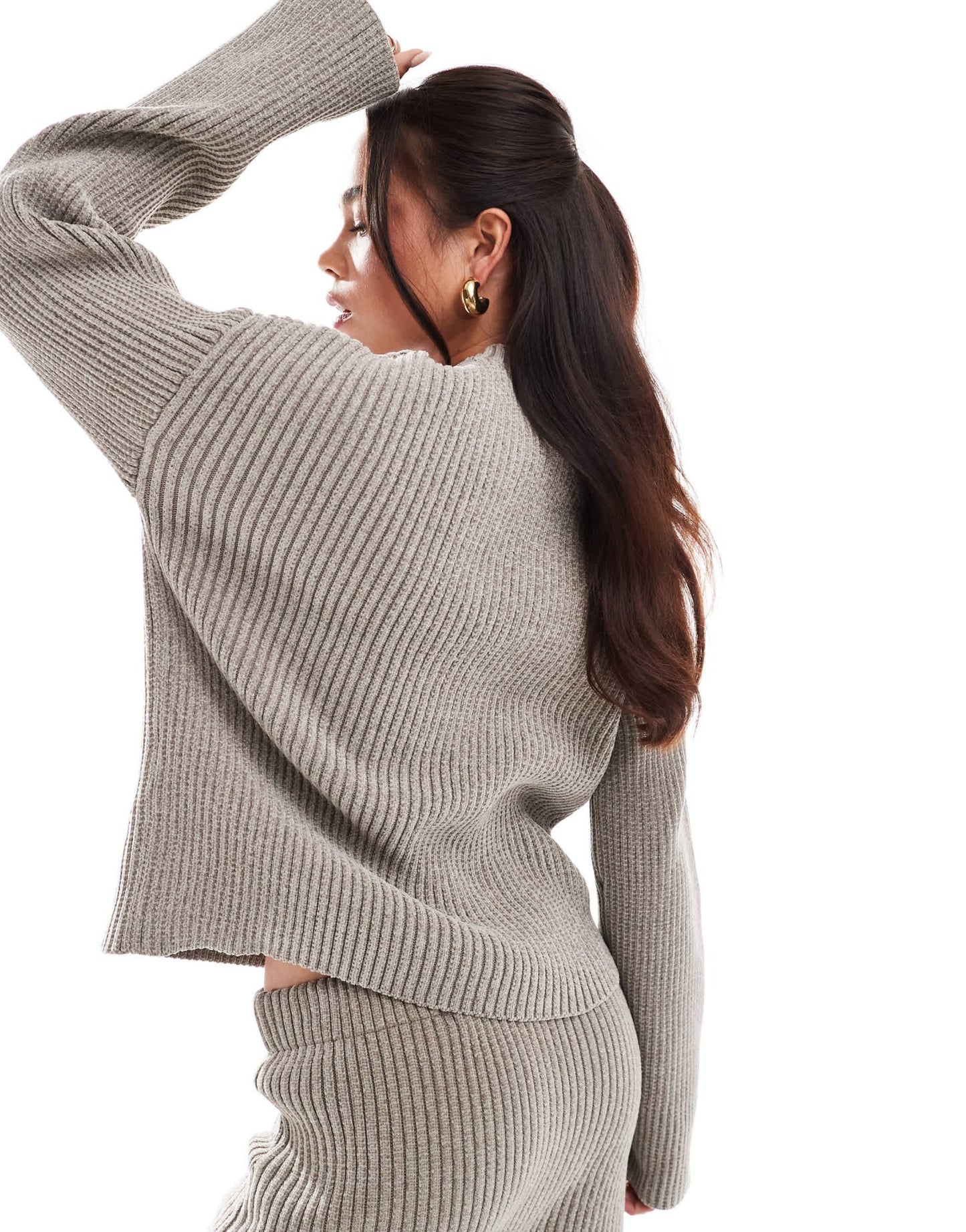4th & Reckless soft rib knit jumper co - ord in taupe - ASOS Sample Sale