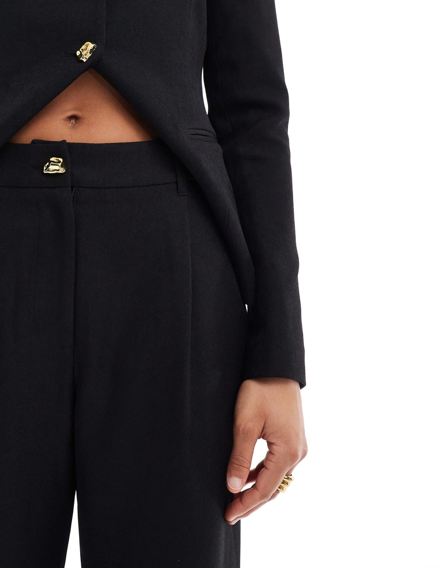 4th & Reckless tailored straight leg trouser co - ord in black - ASOS Sample Sale
