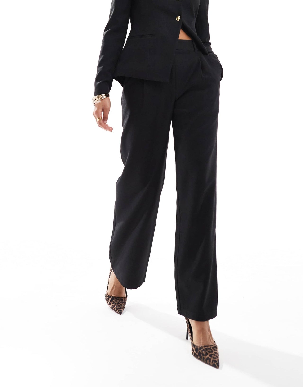 4th & Reckless tailored straight leg trouser co - ord in black - ASOS Sample Sale