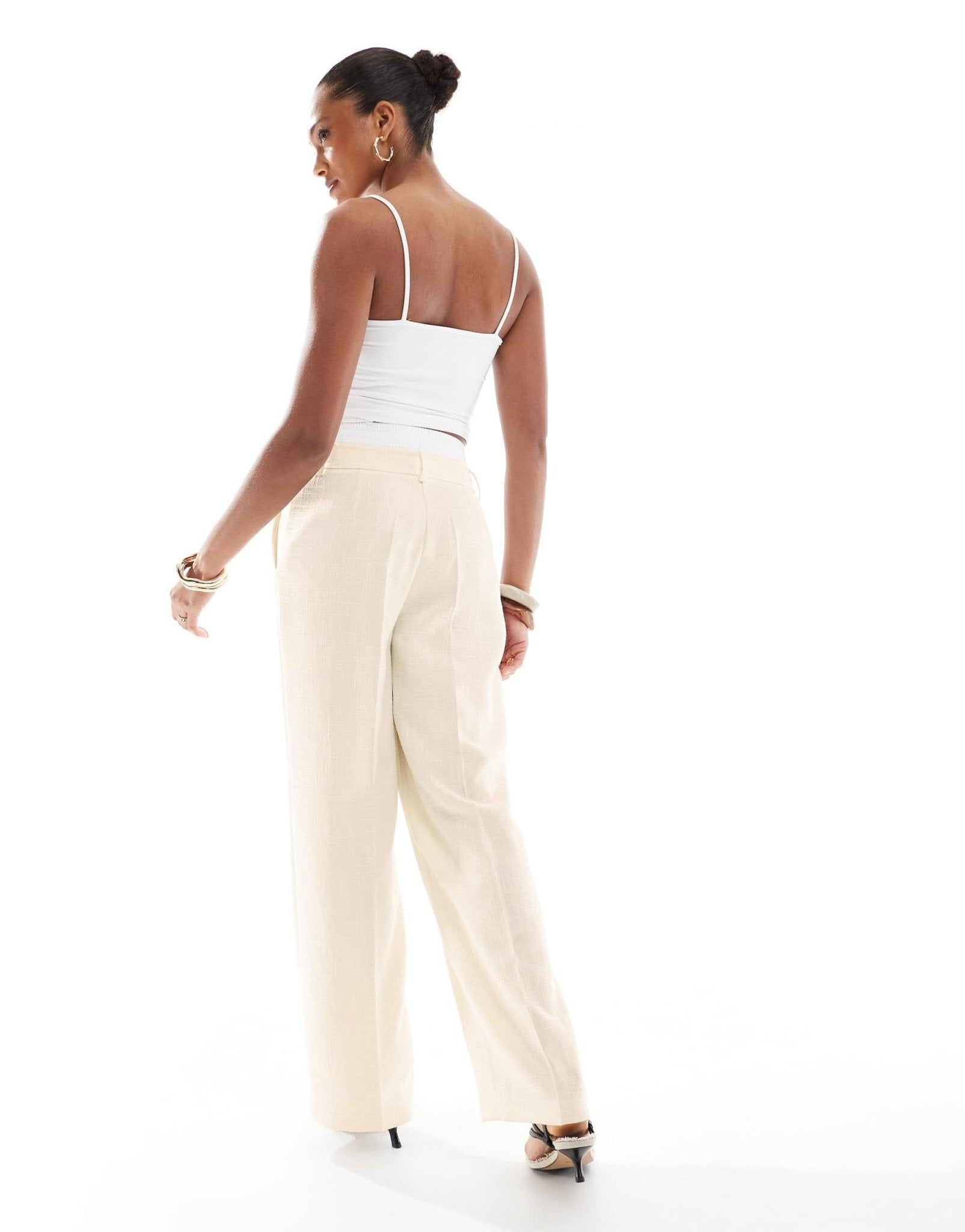 4th & Reckless tailored wide leg boxer waistband trouser co - ord in buttercream yellow - ASOS Sample Sale