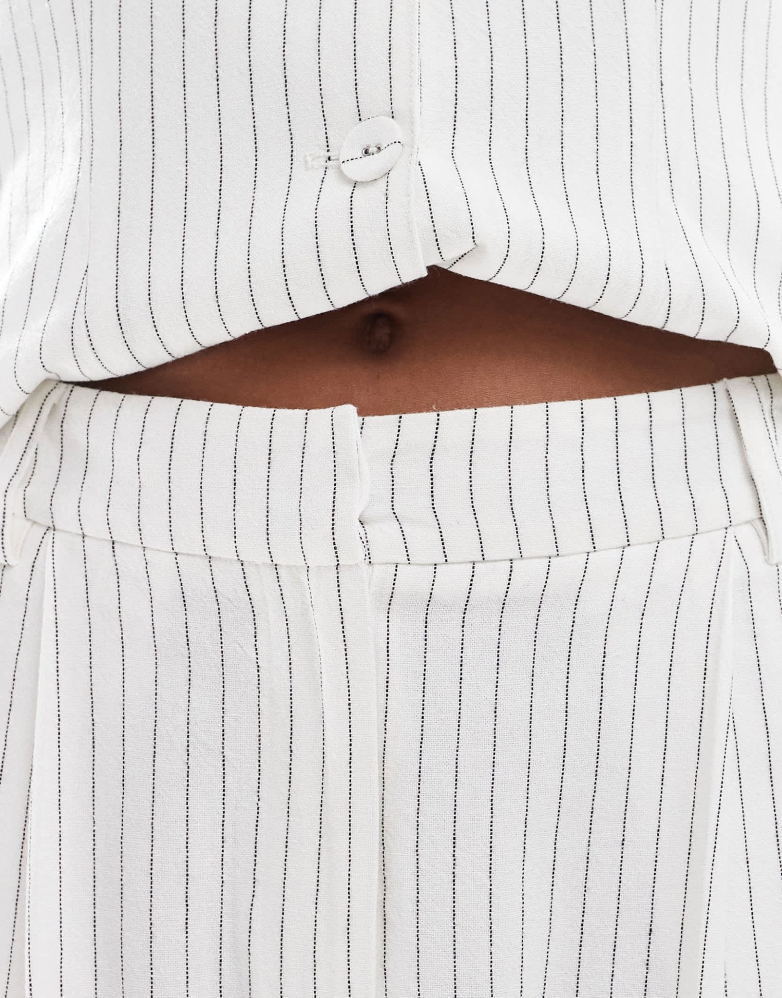 4th & Reckless tailored wide leg trousers co - ord in white pinstripe - ASOS Sample Sale