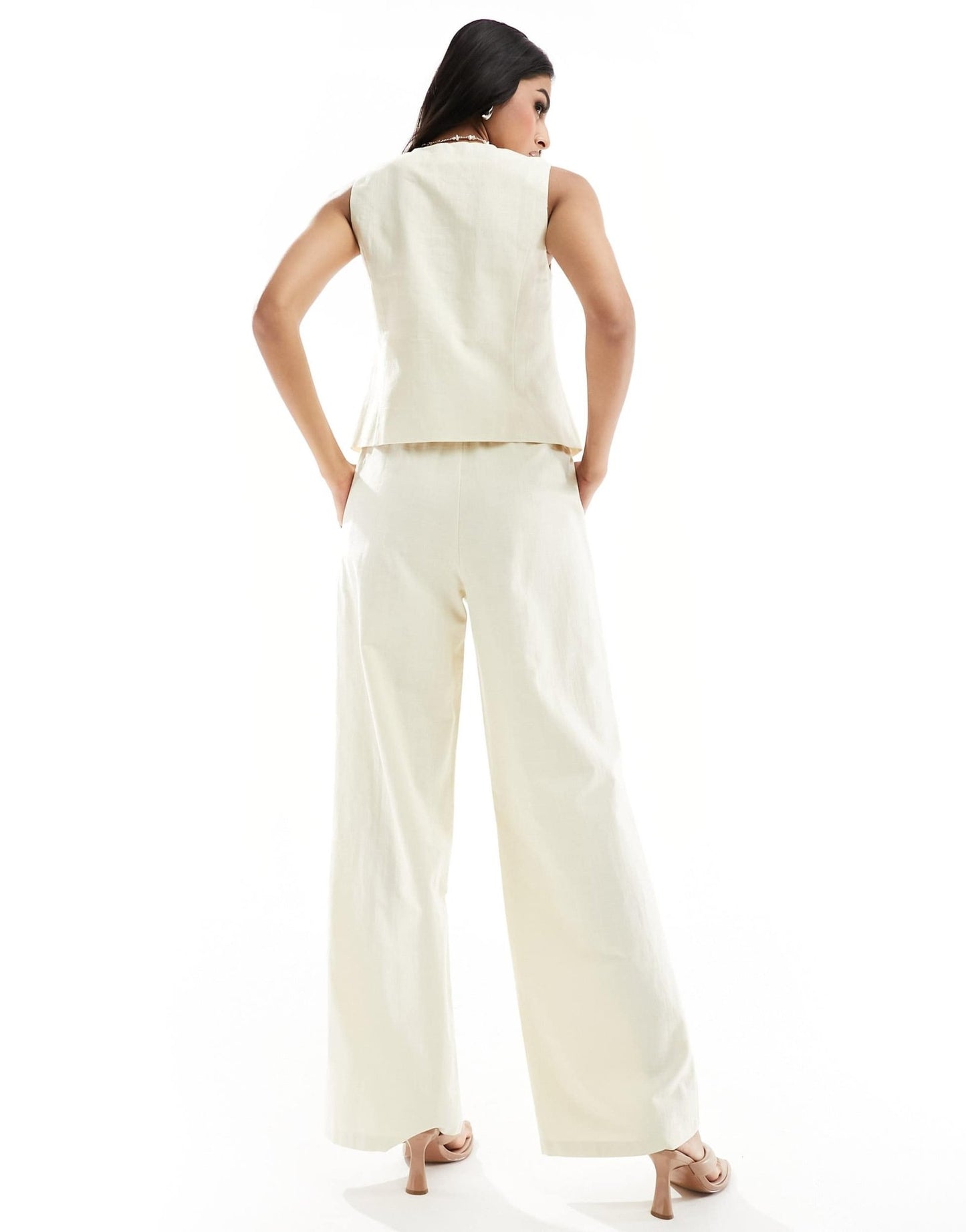 4th & Reckless wide leg trousers co - ord in cream - ASOS Sample Sale
