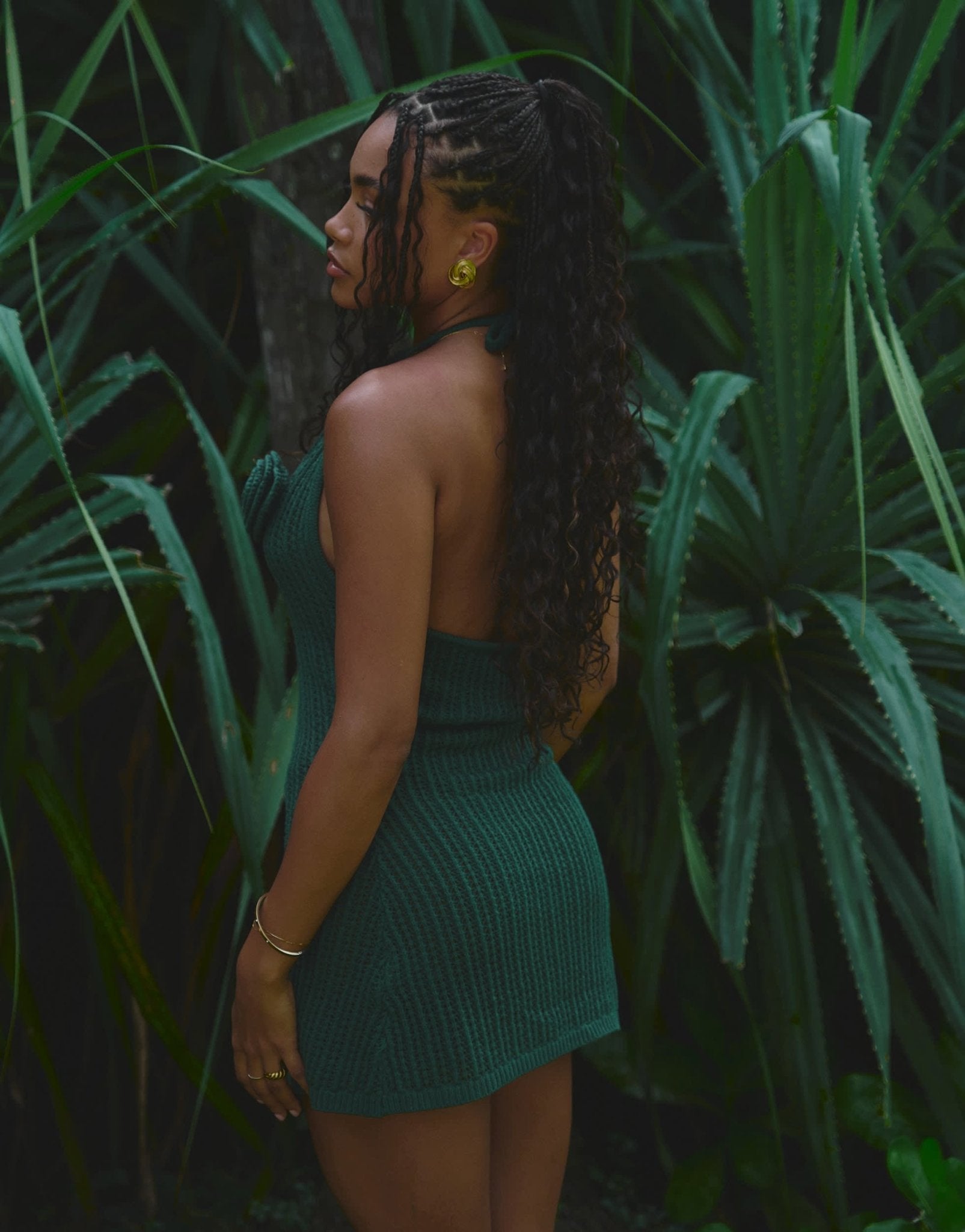 4th & Reckless x Loz Vassallo knitted mini beach dress in green - ASOS Sample Sale