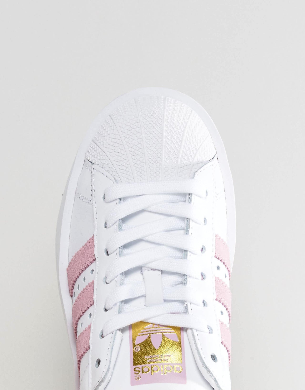 adidas Originals White And Pink Superstar Bold Sole Trainer