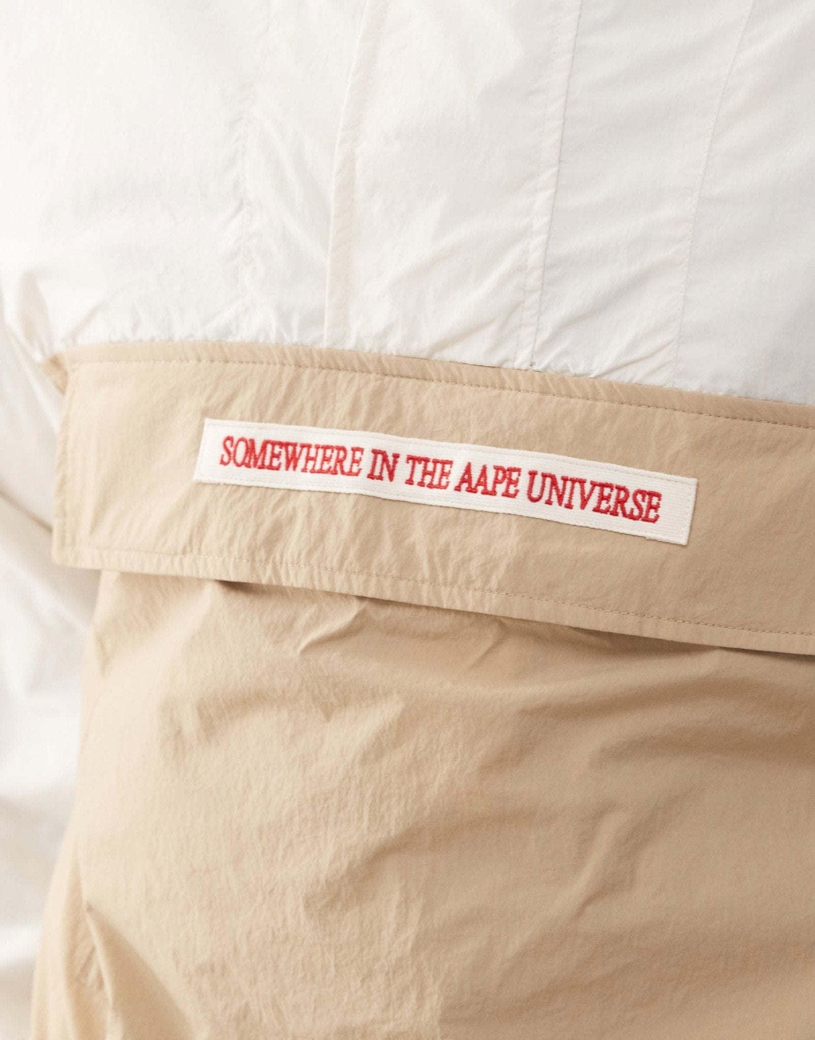 Aape by A Bathing Ape lightweight overhead check jacket in beige - ASOS Sample Sale