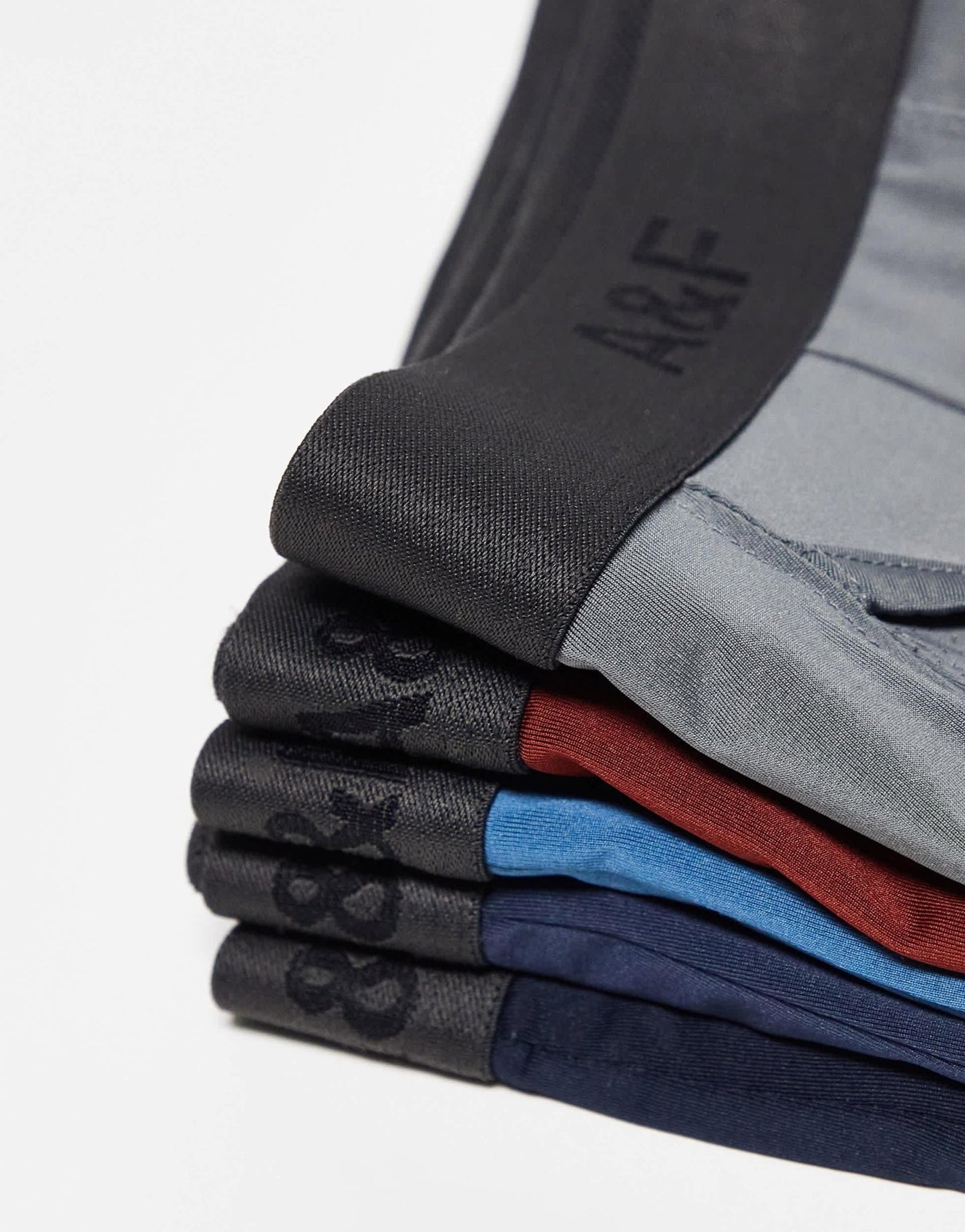 Abercrombie & Fitch 5 - pack trunks with contrast waistband in grey/red/blue - ASOS Sample Sale