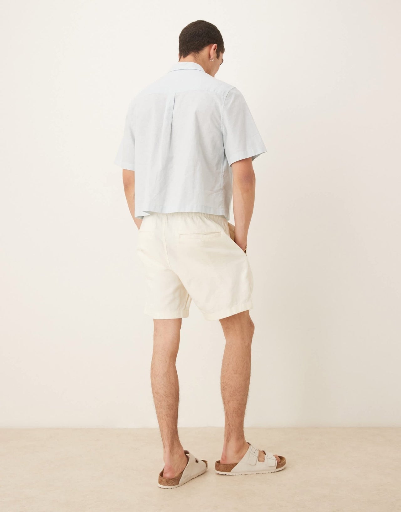 Abercrombie & Fitch 6"""" textured relaxed short in white - ASOS Sample Sale