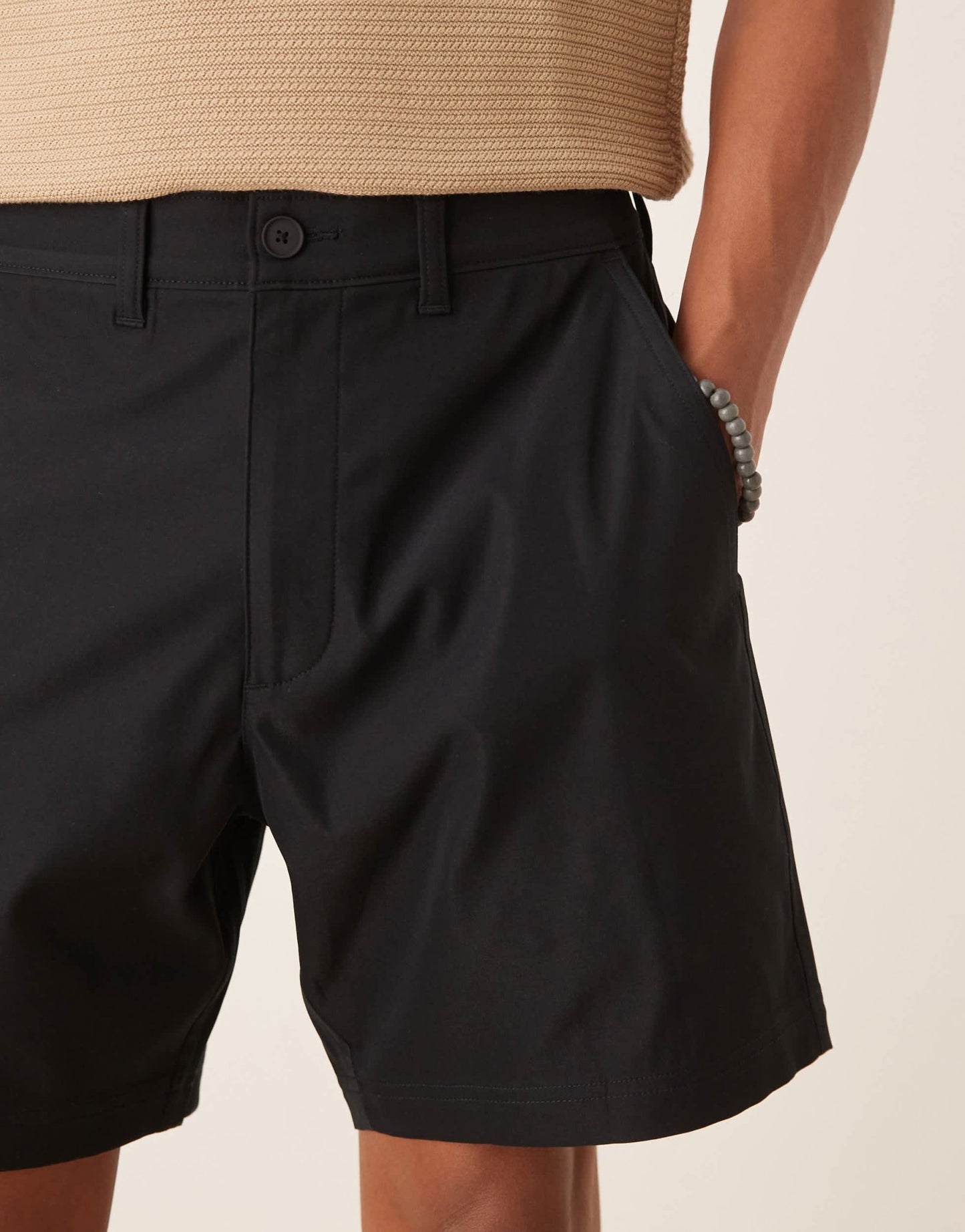 Abercrombie & Fitch 7"""" tailored shorts in black - ASOS Sample Sale