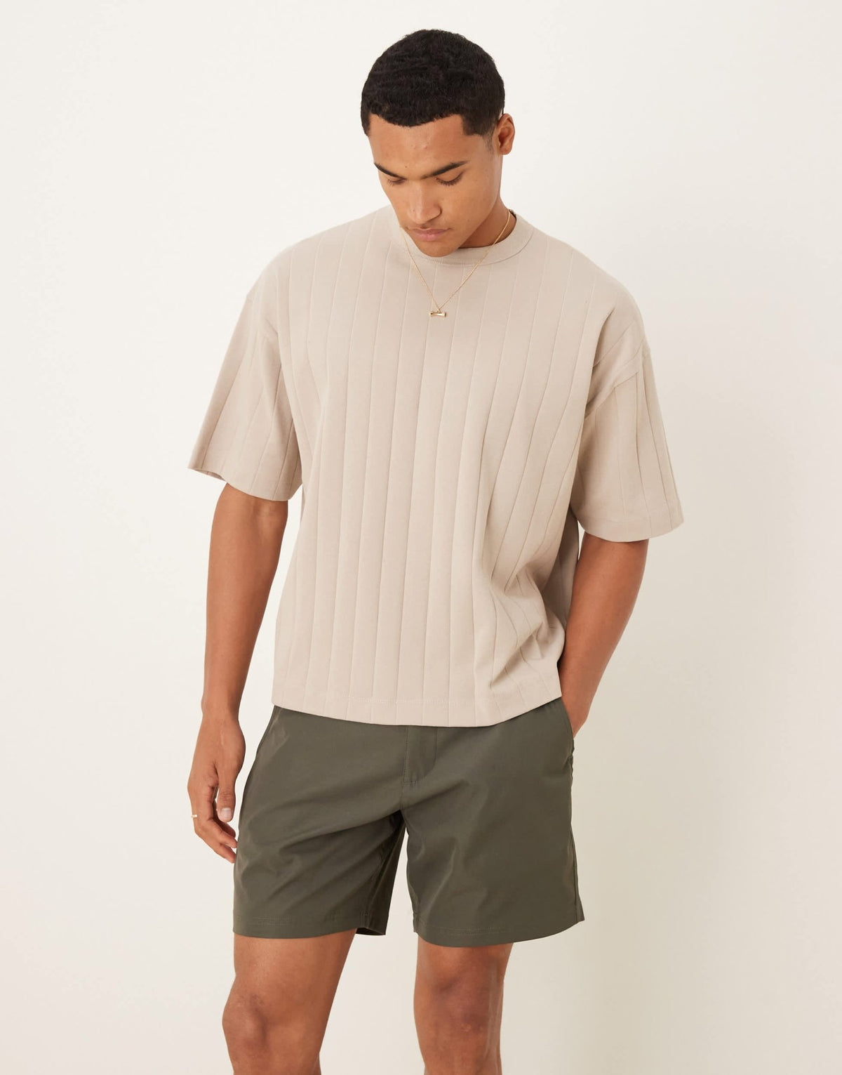 Abercrombie & Fitch 7"""" tailored shorts in khaki - ASOS Sample Sale