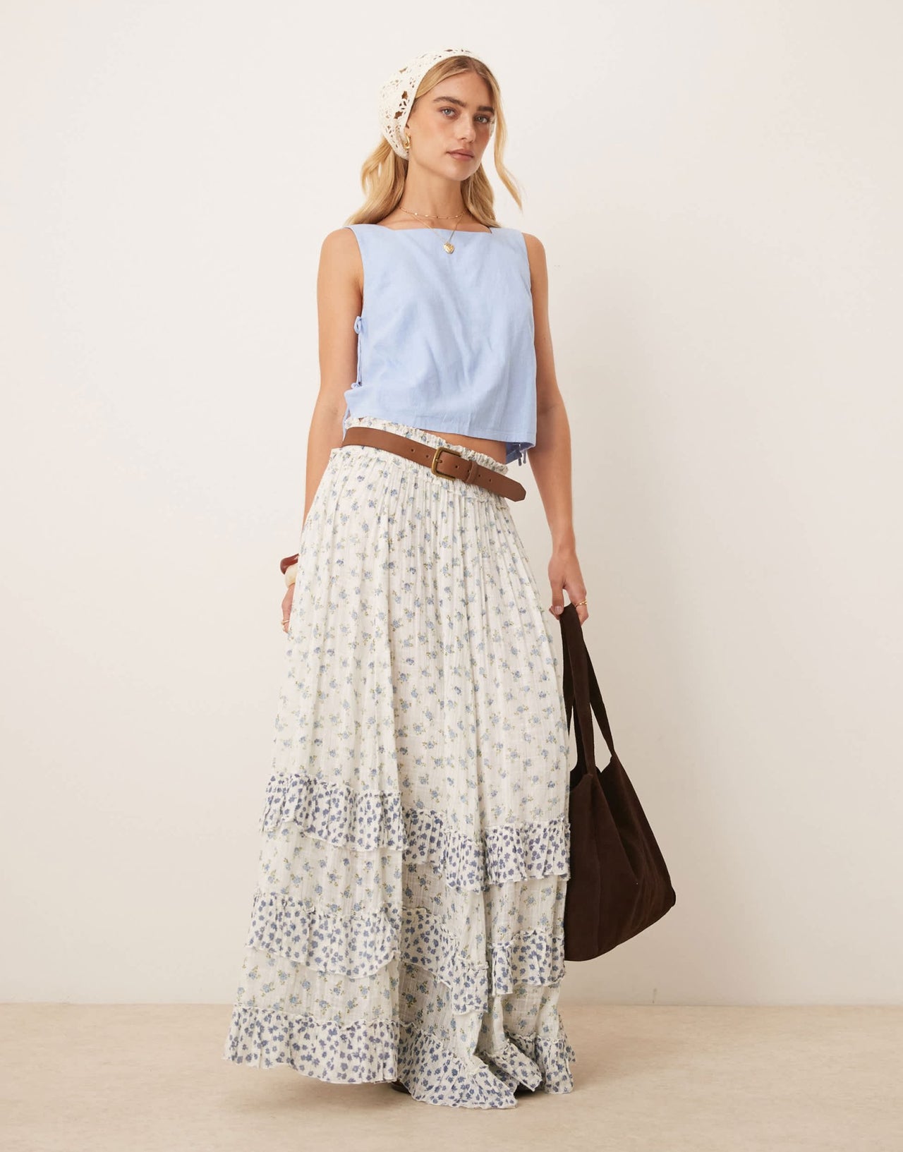 Abercrombie & Fitch apron side toe detail top in blue - ASOS Sample Sale