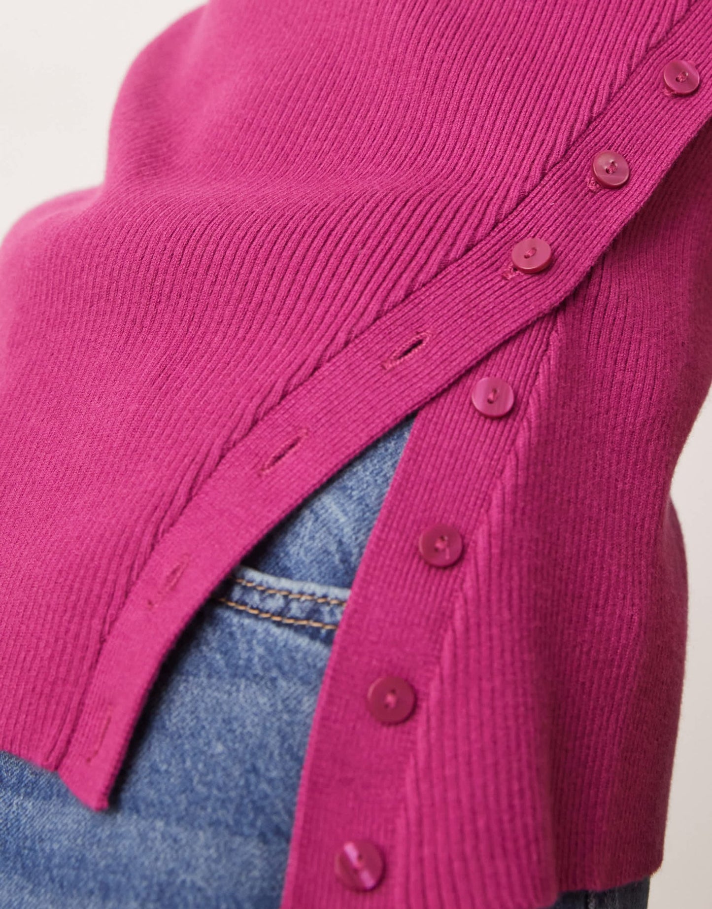 Abercrombie & Fitch asymmetric knit tank top in magenta pink - ASOS Sample Sale