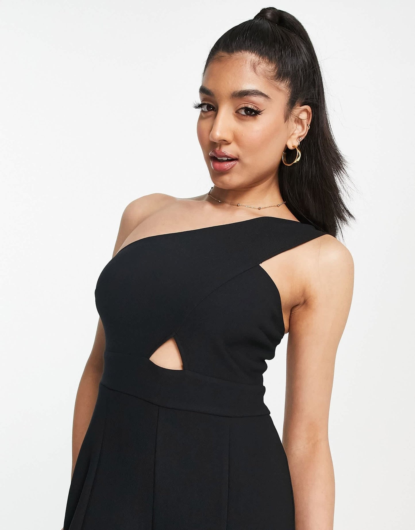 Abercrombie & Fitch asymmetric one shoulder jumpsuit in black - ASOS Sample Sale