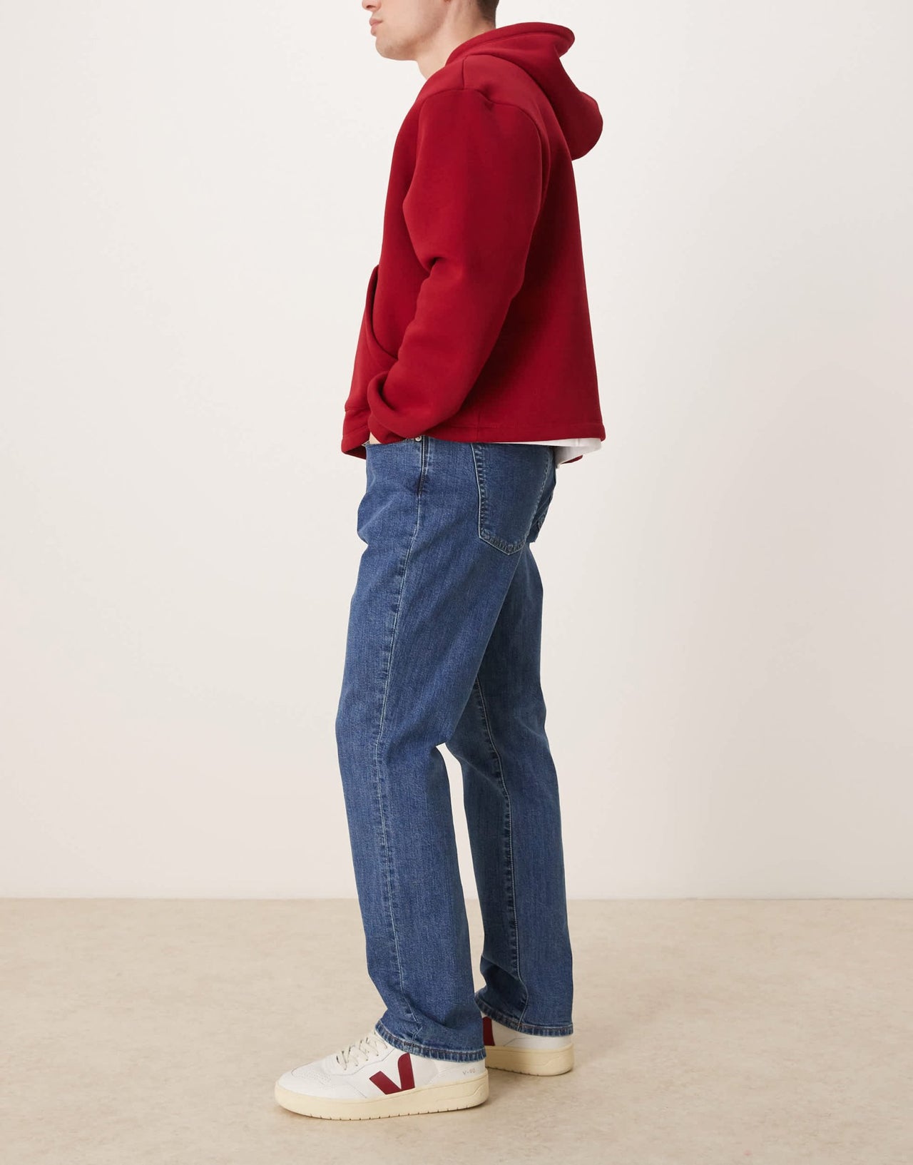 Abercrombie & Fitch athletic fit straight leg jeans in mid wash blue - ASOS Sample Sale