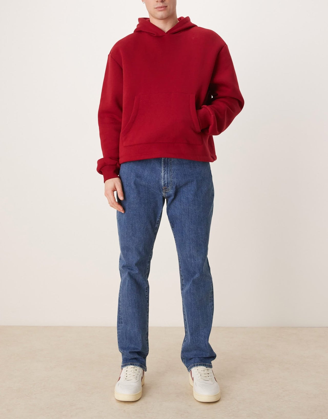 Abercrombie & Fitch athletic fit straight leg jeans in mid wash blue - ASOS Sample Sale