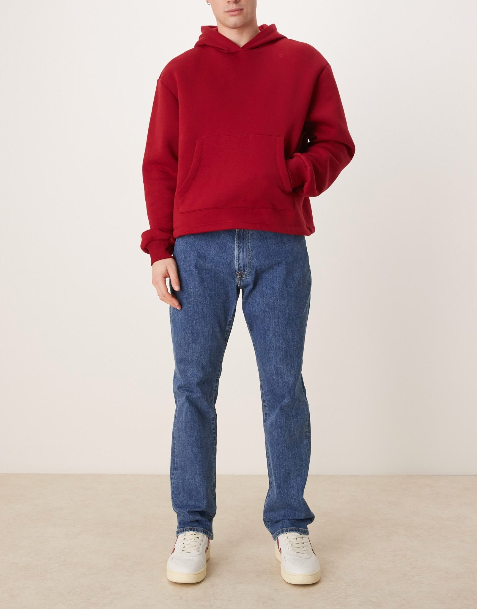Abercrombie & Fitch athletic fit straight leg jeans in mid wash blue - ASOS Sample Sale