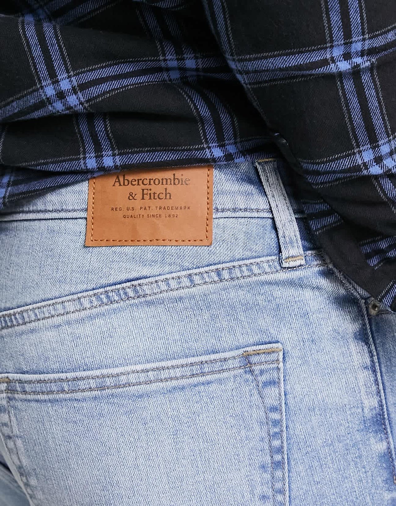 Abercrombie & Fitch athletic slim fit jeans in light wash - ASOS Sample Sale