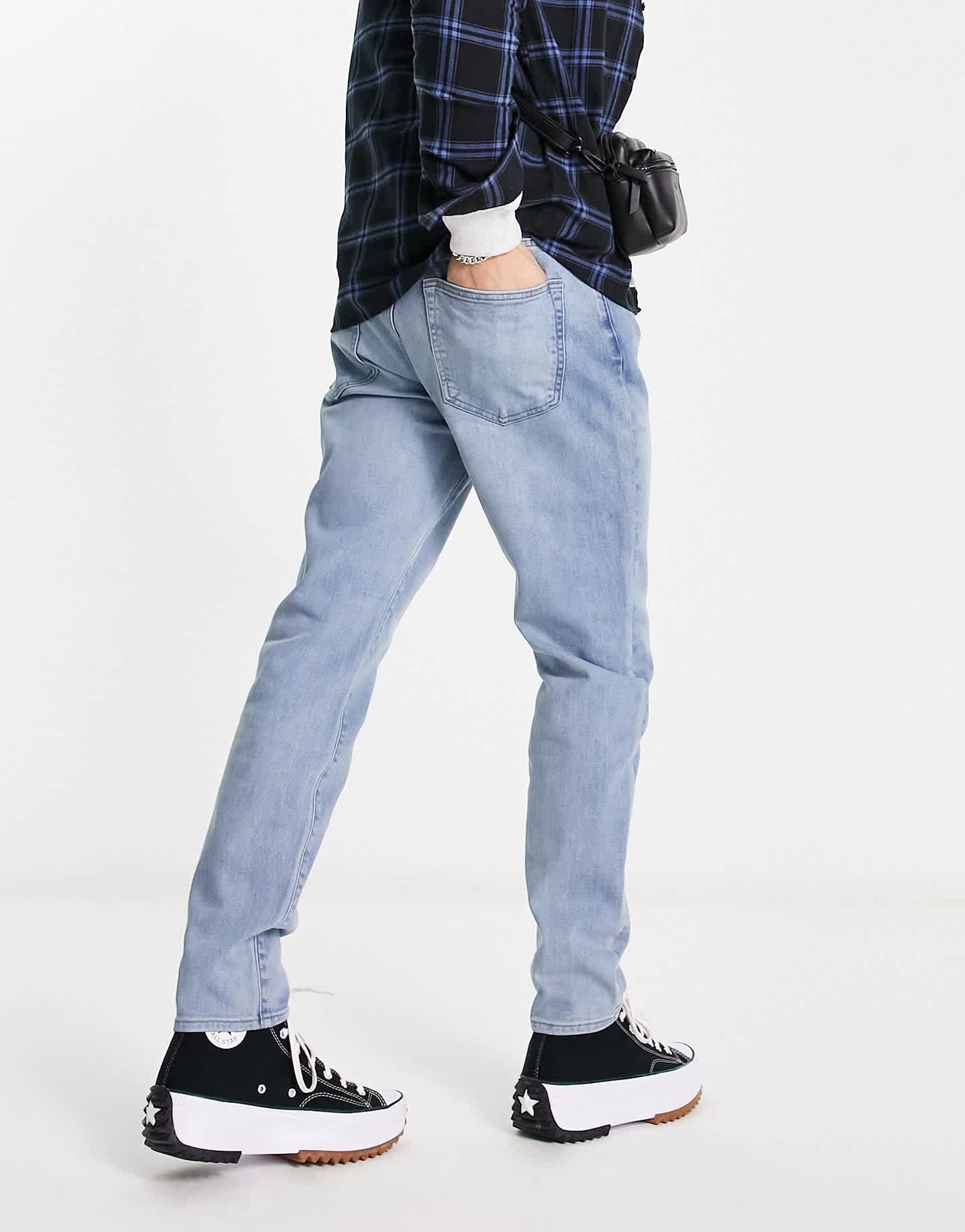Abercrombie & Fitch athletic slim fit jeans in light wash - ASOS Sample Sale