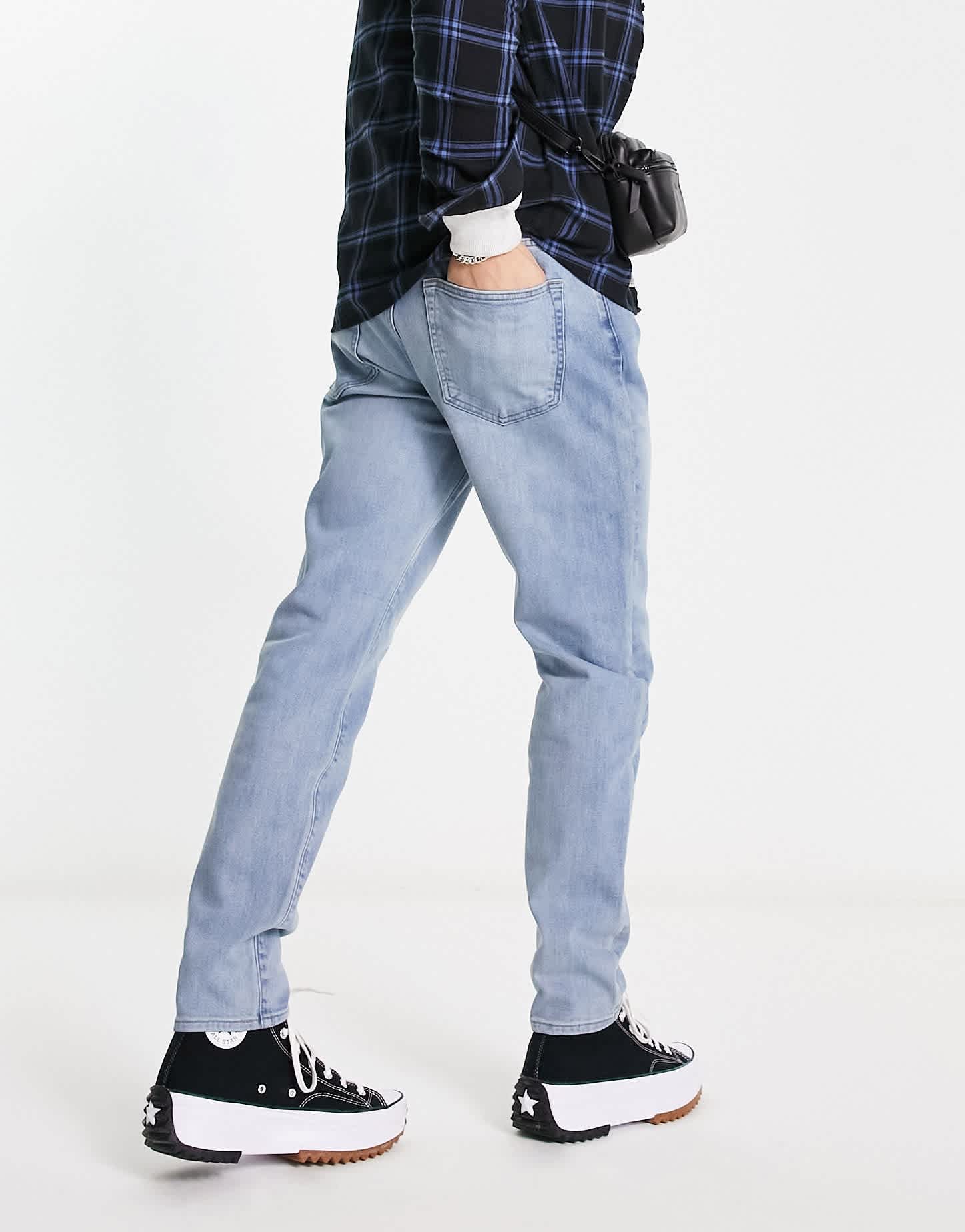 Abercrombie & Fitch athletic slim fit jeans in light wash - ASOS Sample Sale