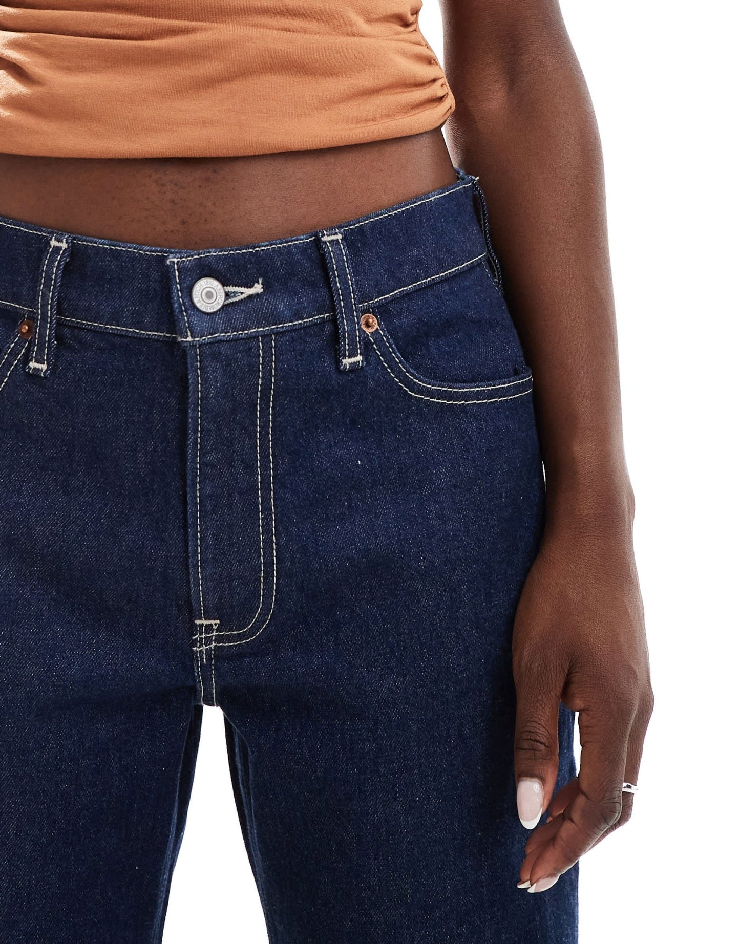 Abercrombie & Fitch baggy low rise carpenter jean in indigo - ASOS Sample Sale