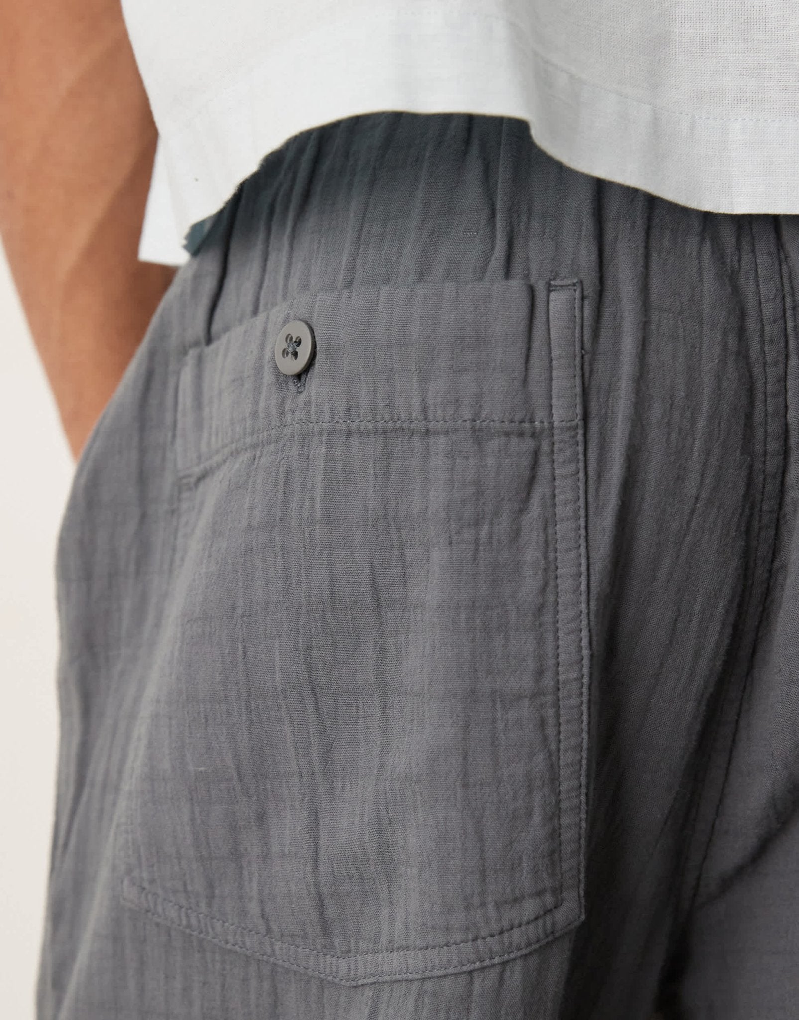 Abercrombie & Fitch baggy pull on textured trouser in grey - ASOS Sample Sale