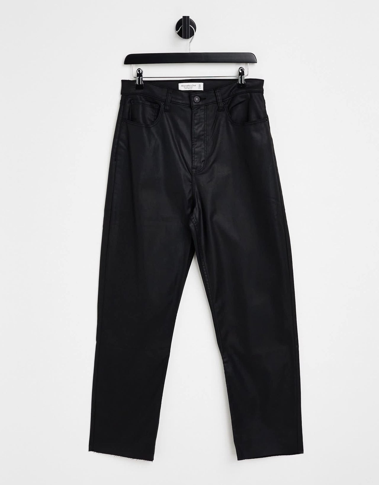 Abercrombie & Fitch black coated curvy straight leg in black - ASOS Sample Sale