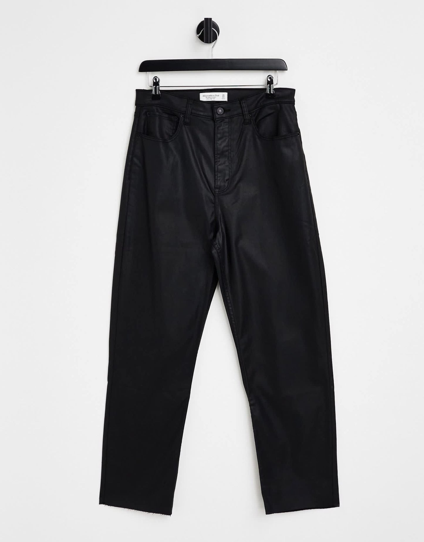 Abercrombie & Fitch black coated curvy straight leg in black - ASOS Sample Sale
