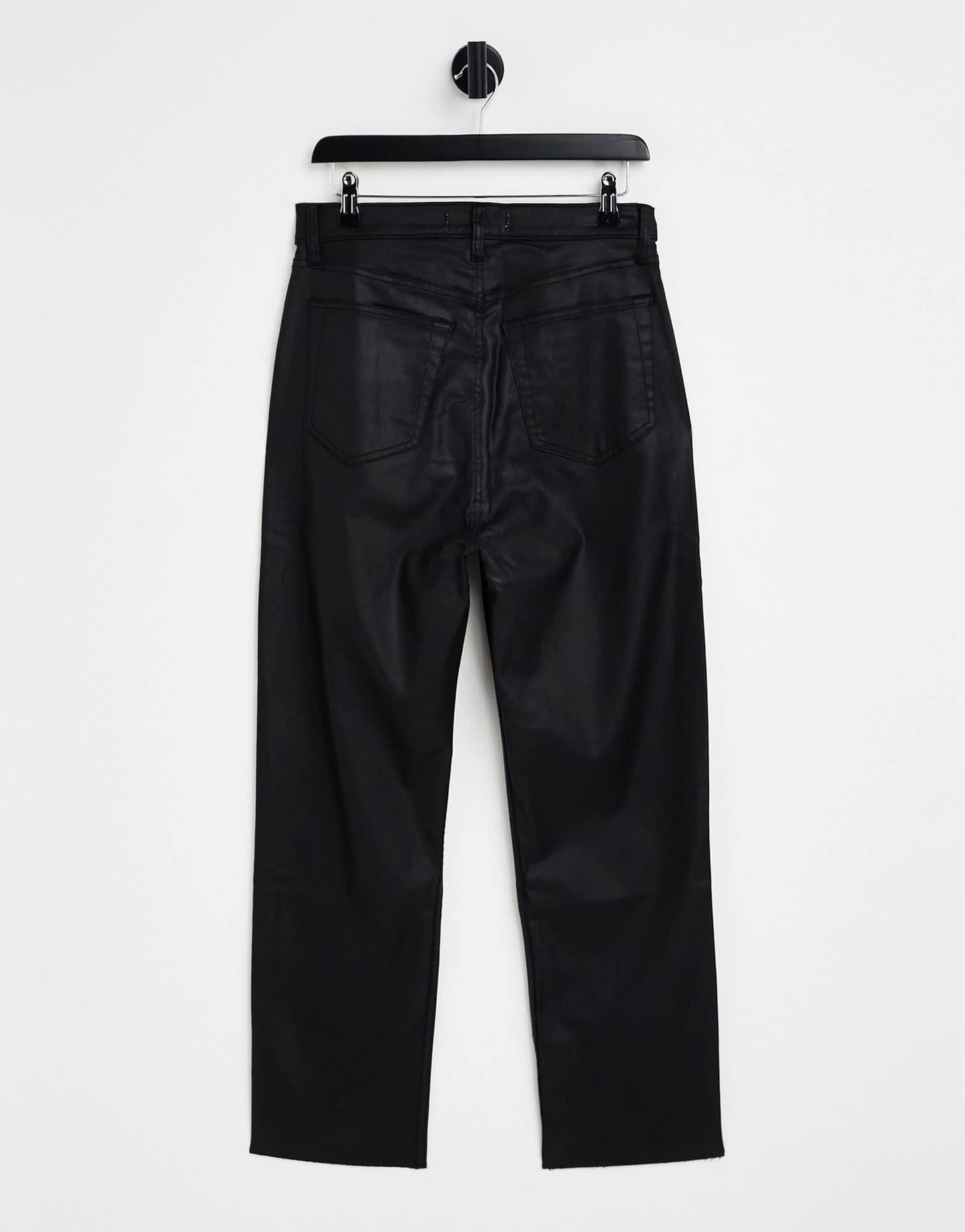 Abercrombie & Fitch black coated curvy straight leg in black - ASOS Sample Sale