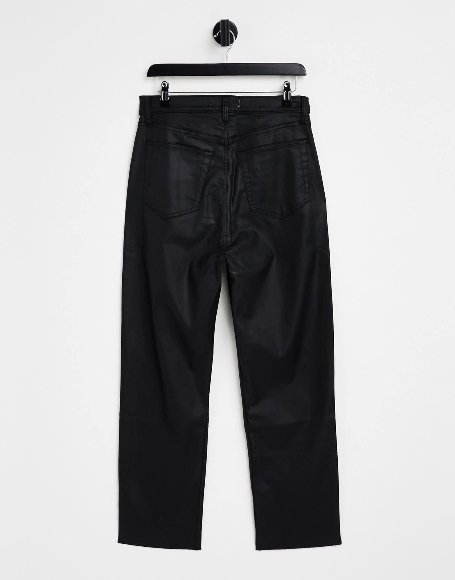 Abercrombie & Fitch black coated curvy straight leg in black - ASOS Sample Sale