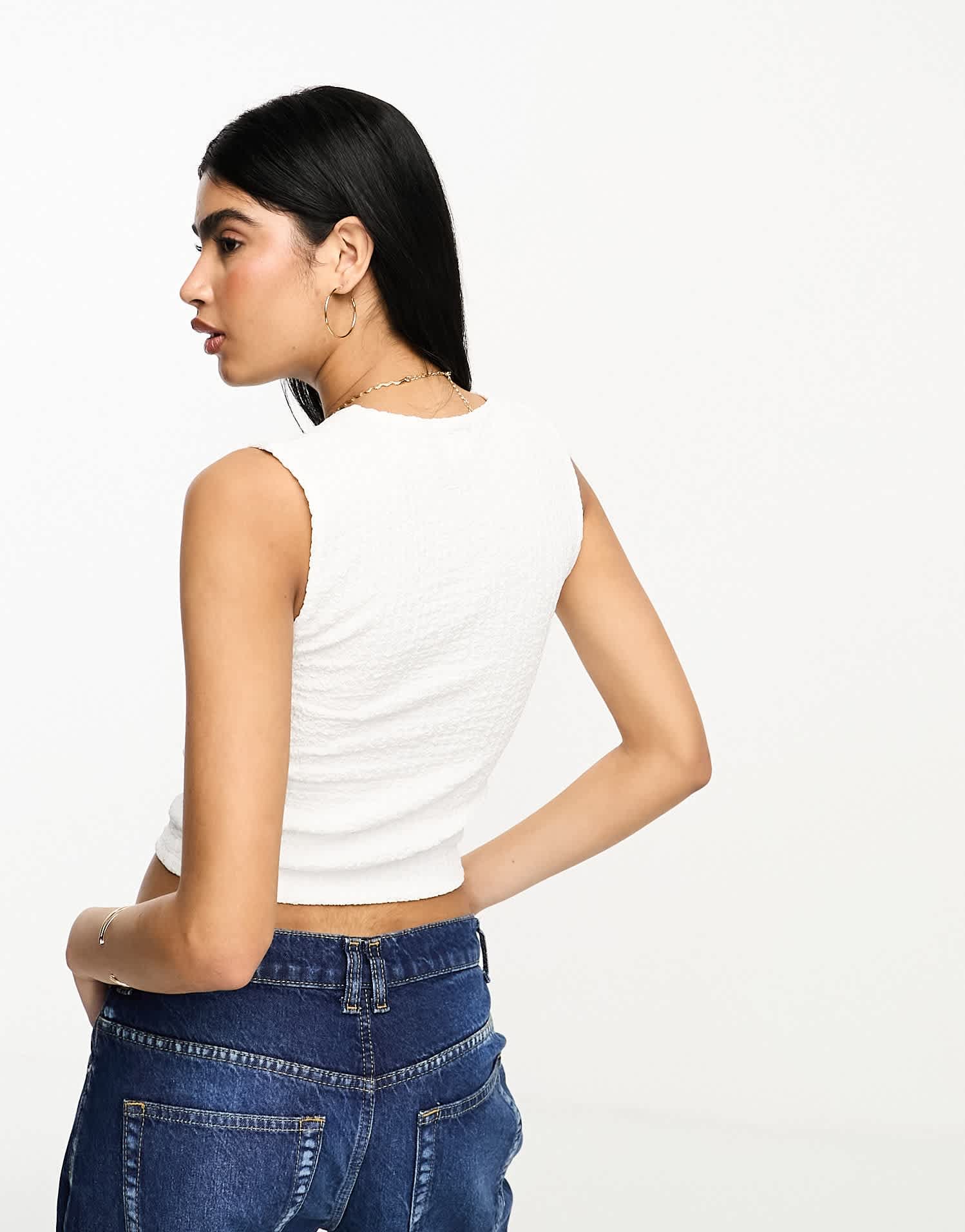 Abercrombie & Fitch bubble knit tank top in white - ASOS Sample Sale