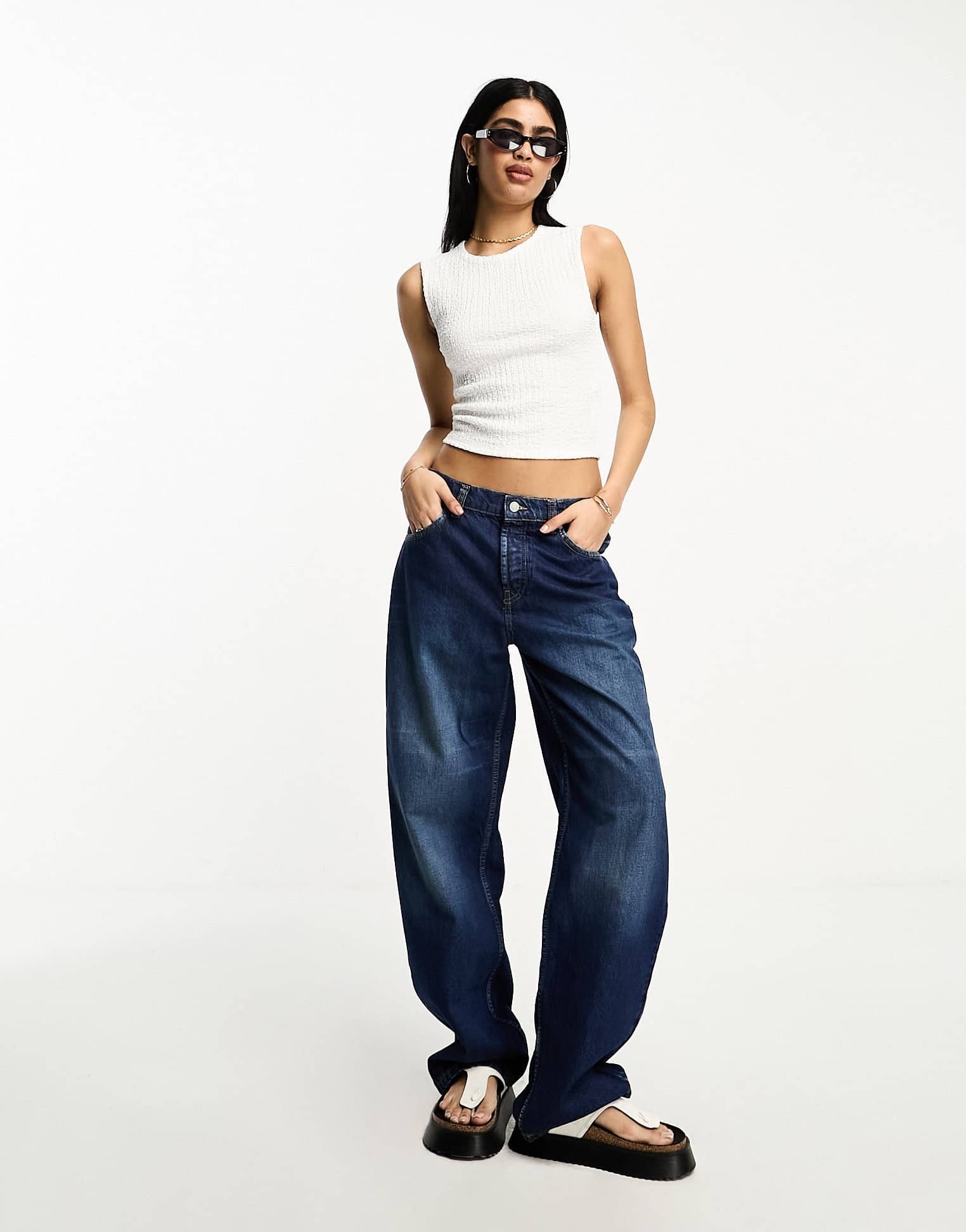 Abercrombie & Fitch bubble knit tank top in white - ASOS Sample Sale
