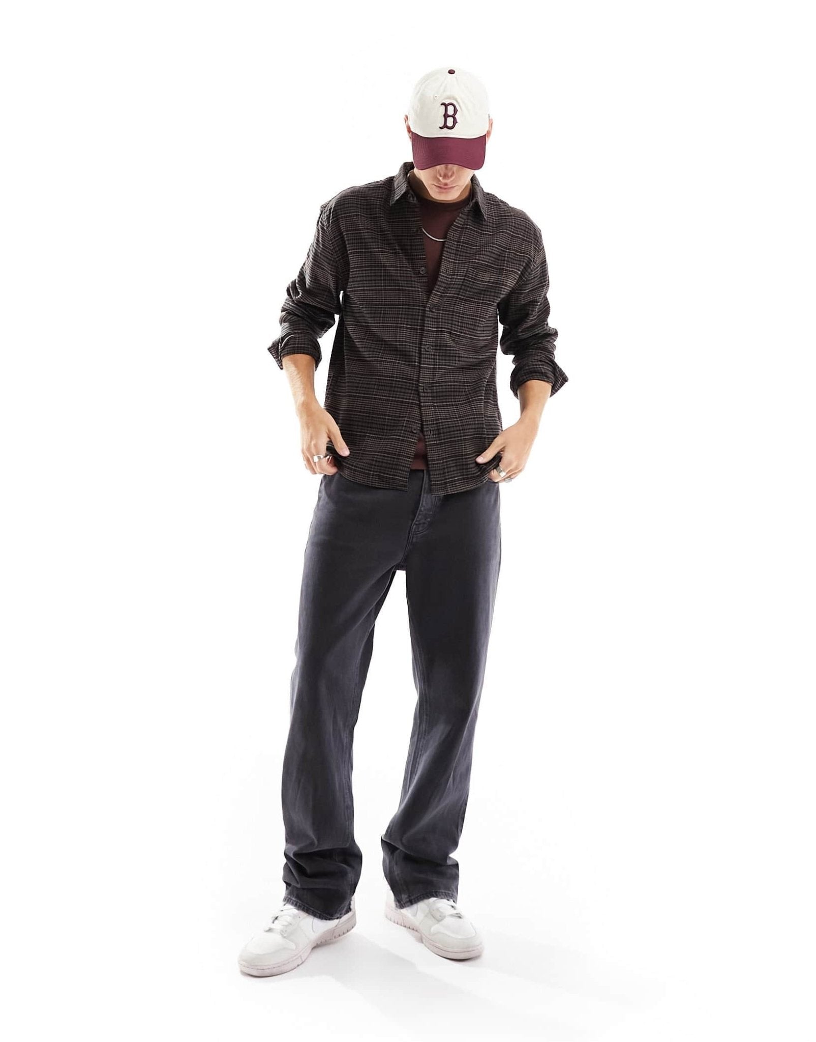 Abercrombie & Fitch check flannel relaxed fit shirt in brown/green - ASOS Sample Sale